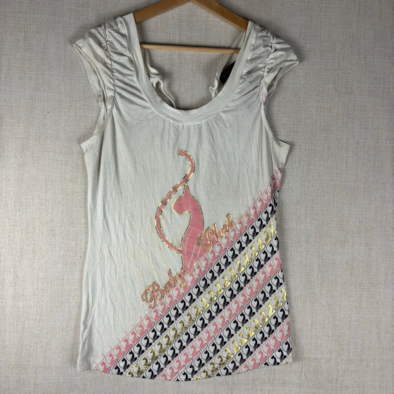 Baby Phat Y2K Cat Logo Sleeveless Back Lace XL Top
