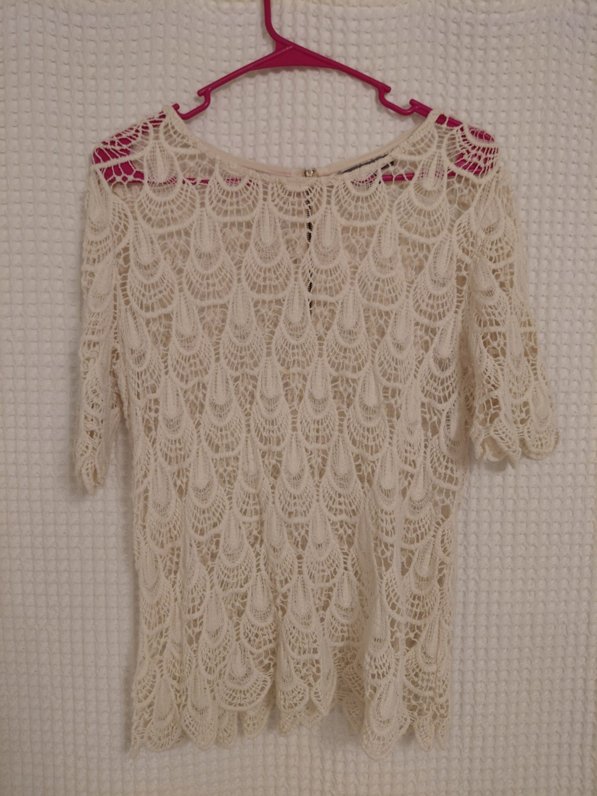 Boho Cream Lace Top- L- roz & ali