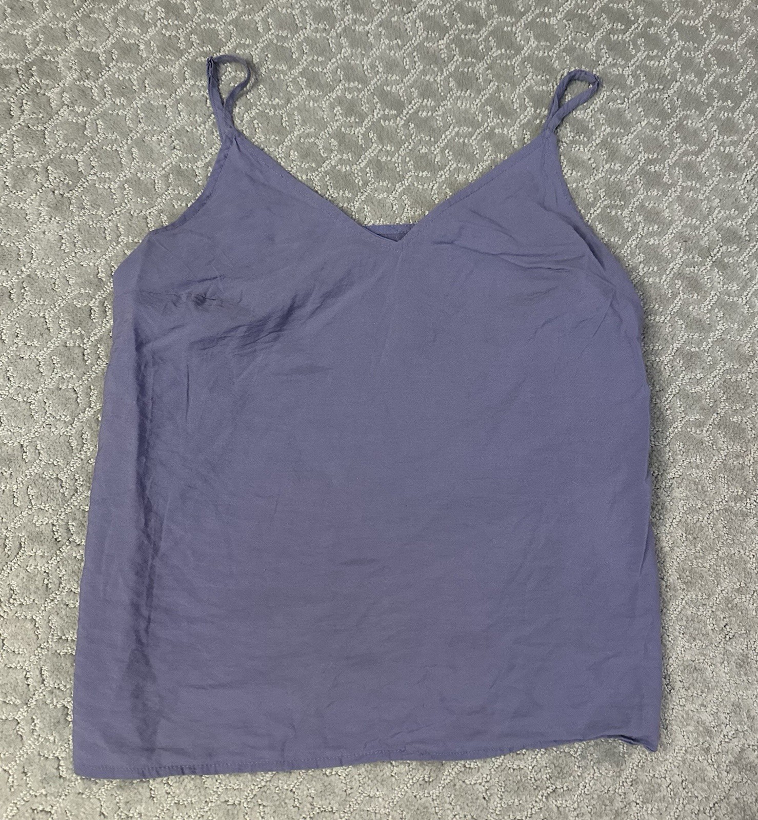 A New Day Purple V Neck Tank Top Lightweight Adjustable Straps Loose Women S