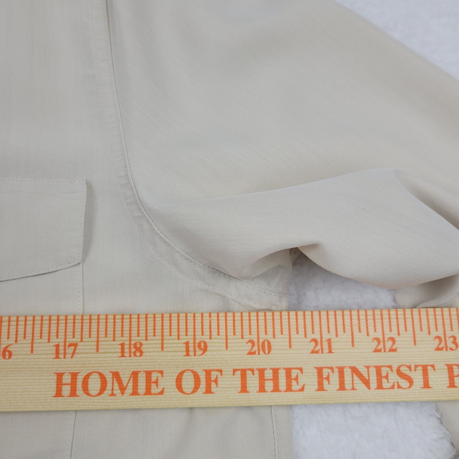 Tommy Bahama Button Up Shirt Modal Polyester Blend Womens Medium M Light Khaki