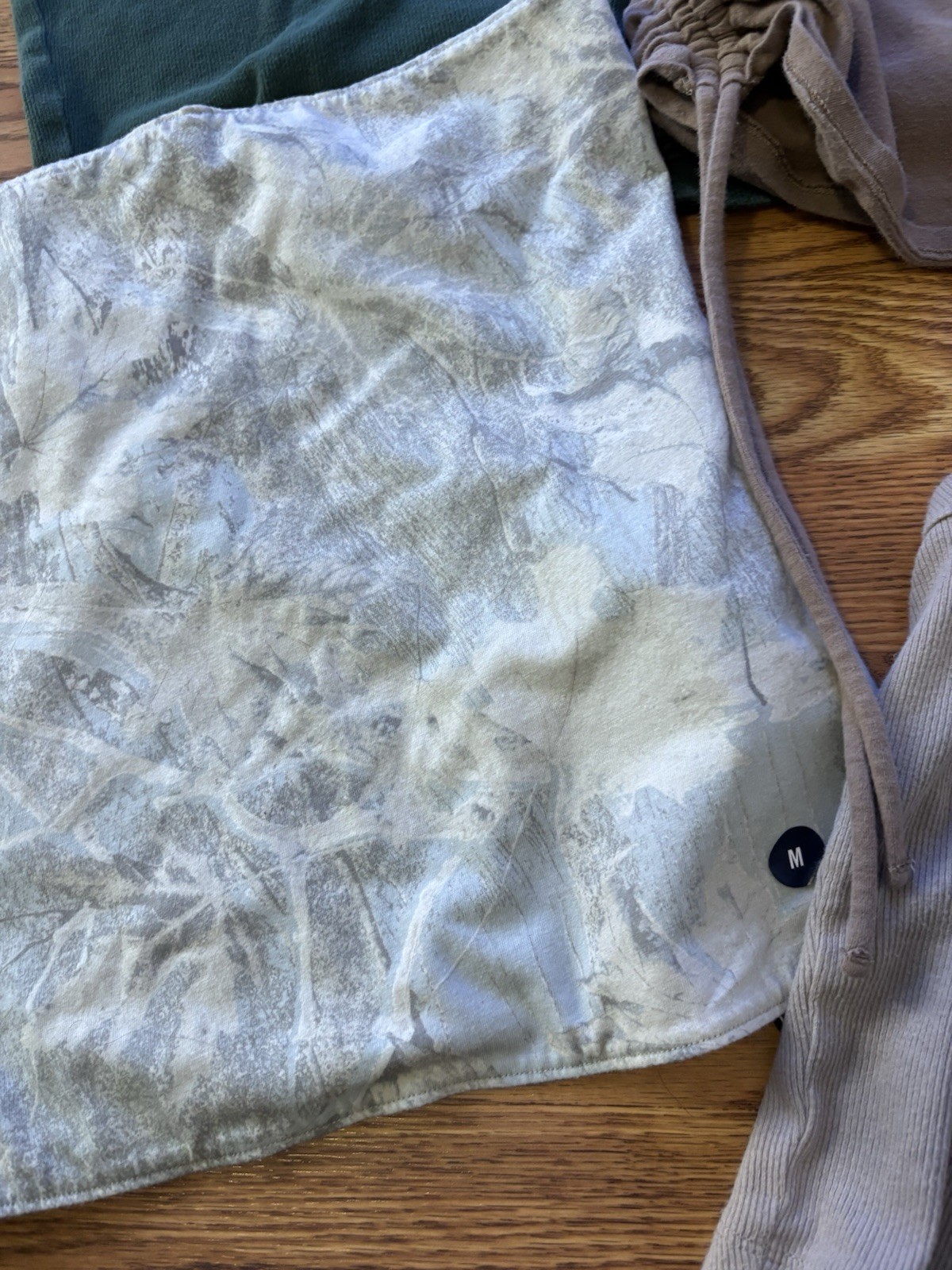 Hollister Shirt Tube Top Tank Reversible Pink Green V-neck Camo Beige
