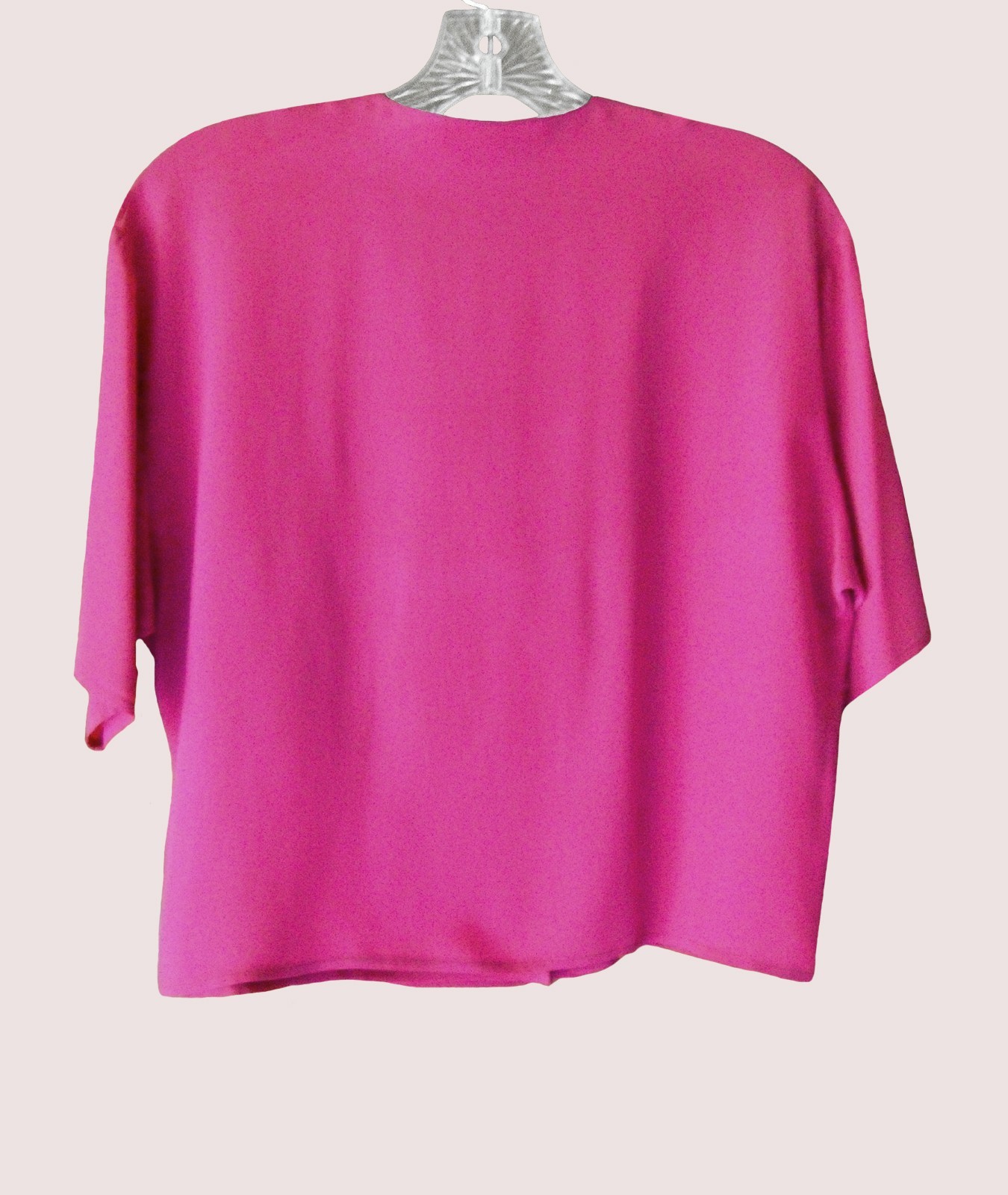 DARK PINK SHORT SLEEVED SILK BLOUSE BY CONDOR, BUST ABOUT 40″, SIZE 3-4