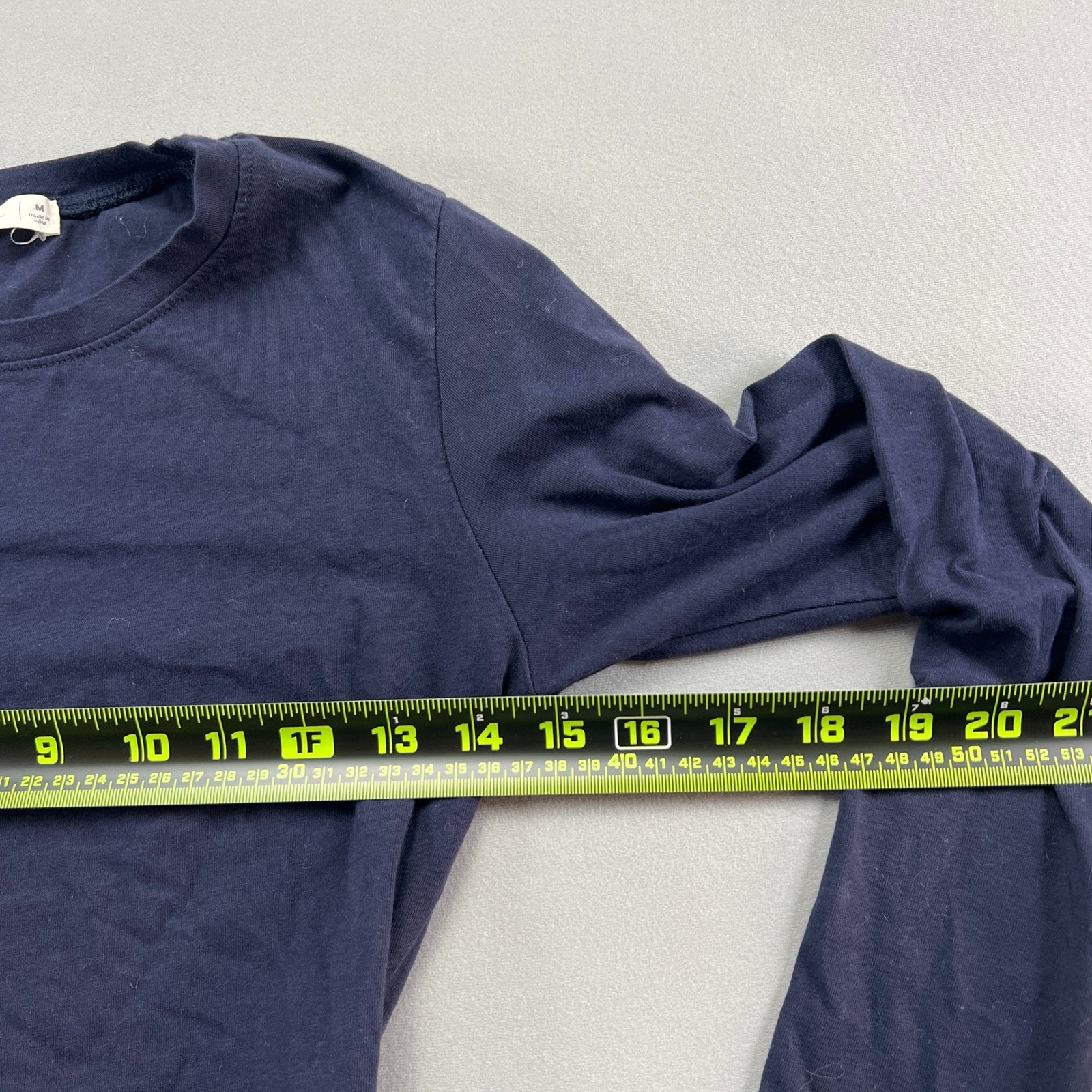 Active USA Cropped Top Womens Medium Navy Blue Cotton Stretch Athletic Training