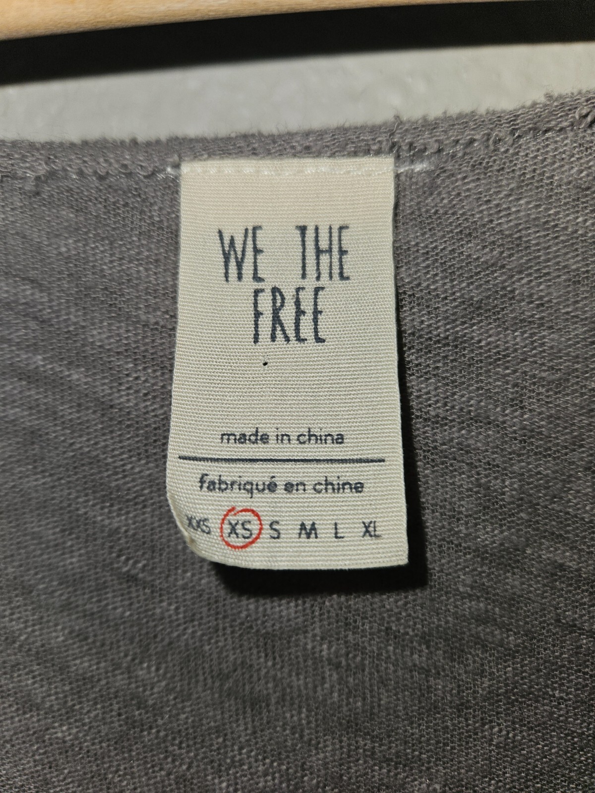 We The Free People Ombre Sun Dial Tee Size XS Gray Black Combo Slub Thermal