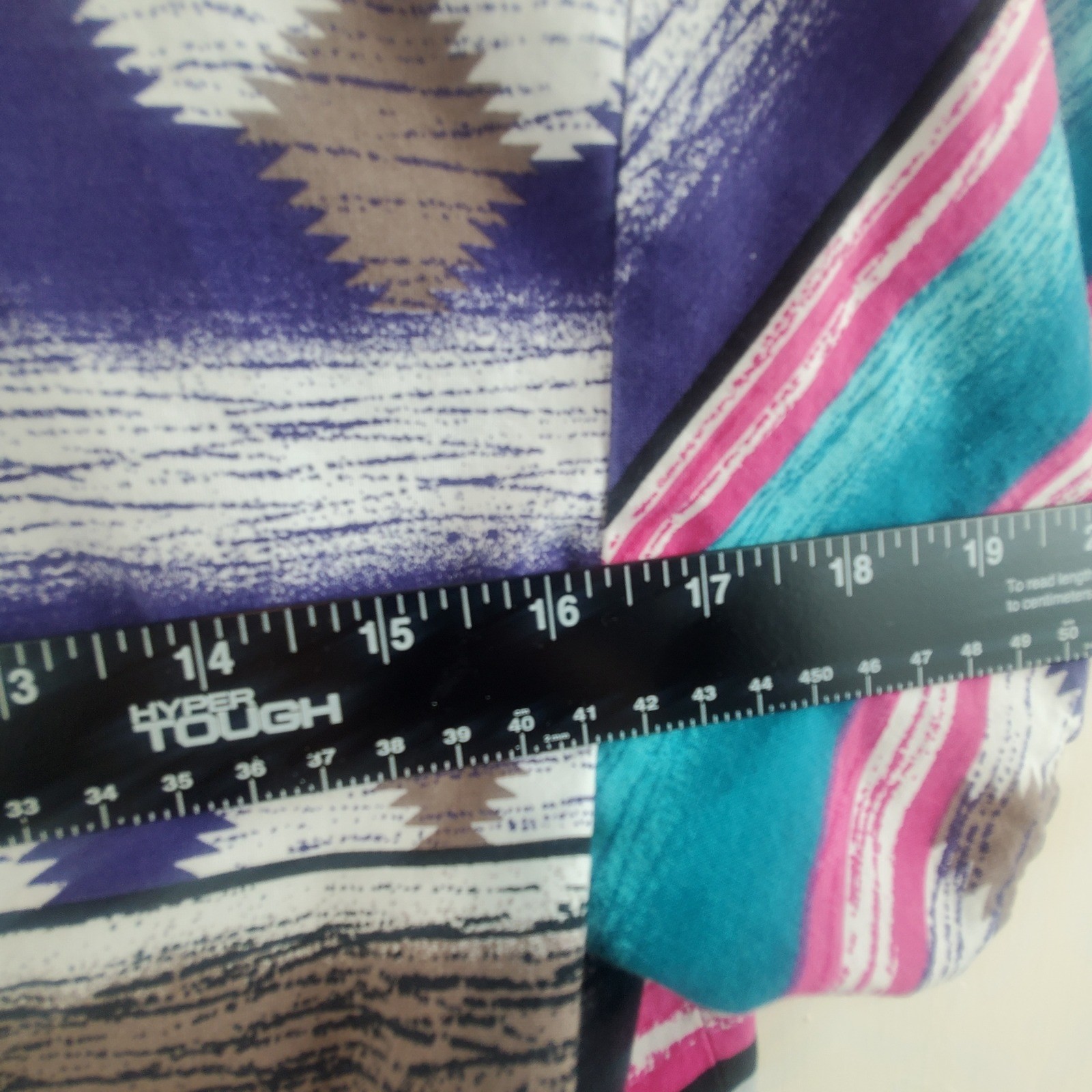 Roughrider by Circle T Southwestern Geometric Shirt Purple Pink Teal Medium