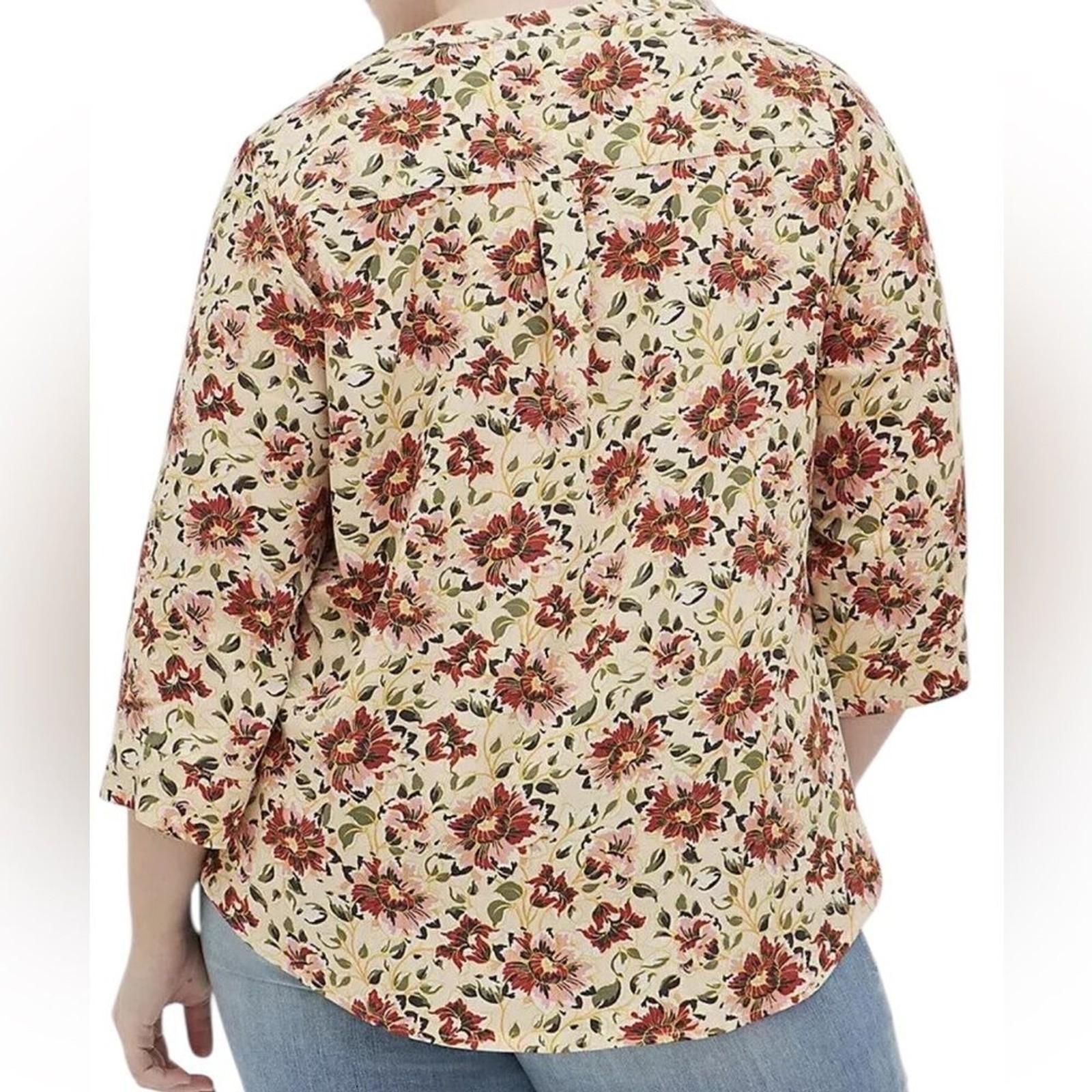 TORRID HARPER Floral Print Womens Plus size 3/4 sleeve blouse tunic twill Top 2X