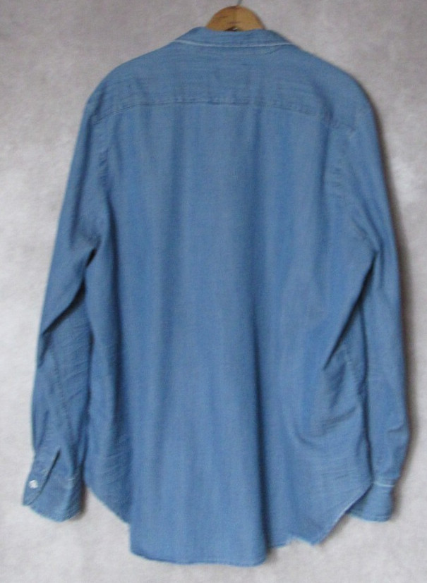 Frank & Eileen $278 Eileen Famous Denim Shirt in Vintage Stonewashed Indigo; XL