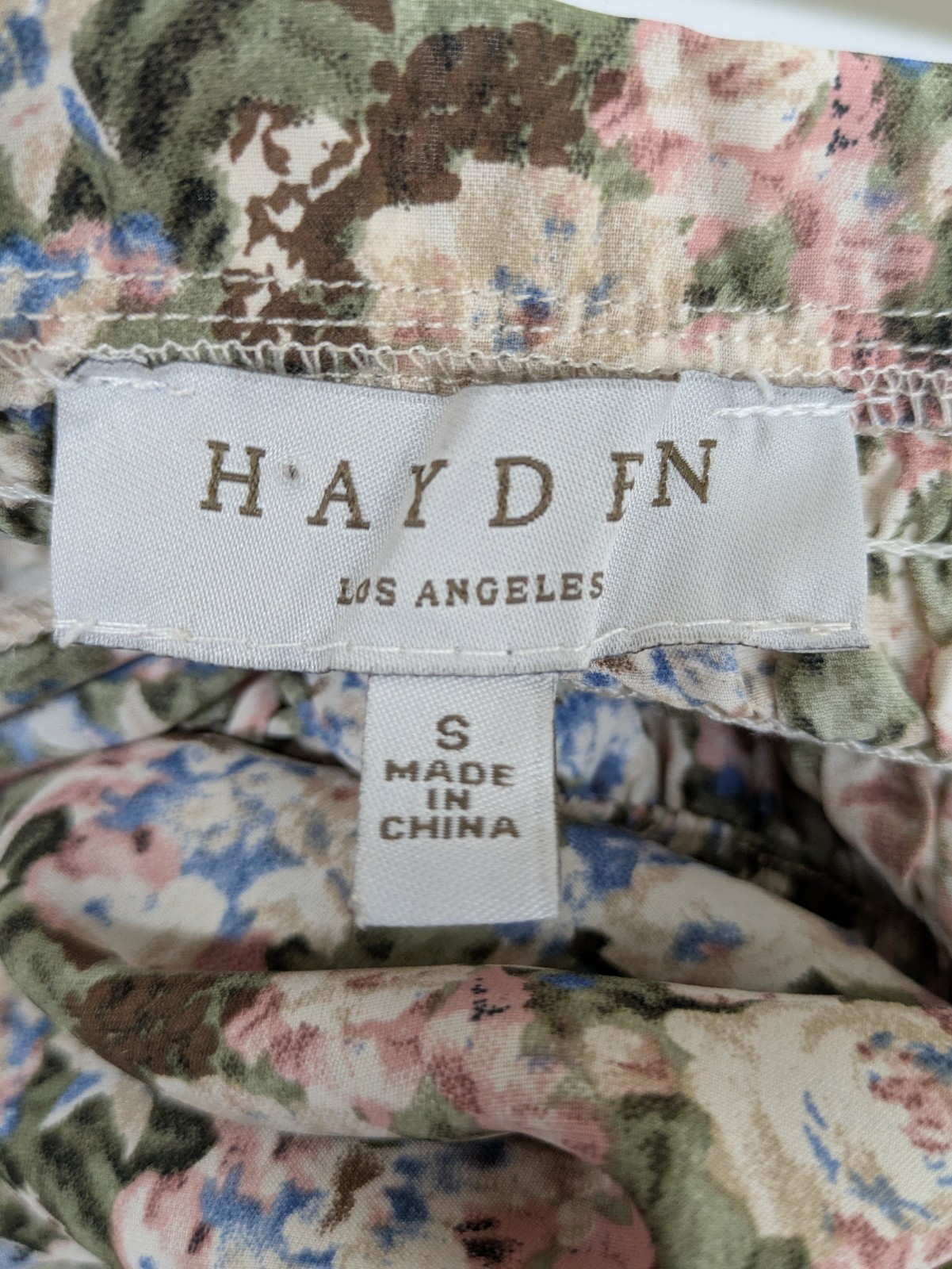 Hayden LA Floral Jumpsuit Womens Small Smocked Wide Leg Boho Flowy