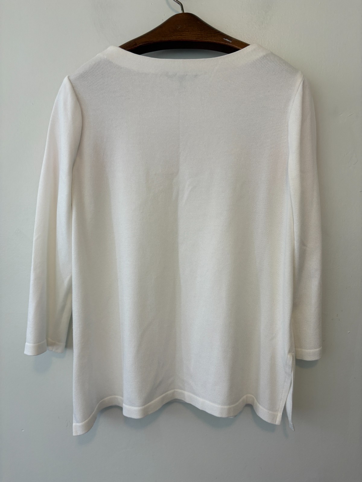 Ming Wang White Pullover Top 3/4 Sleeves Size Medium