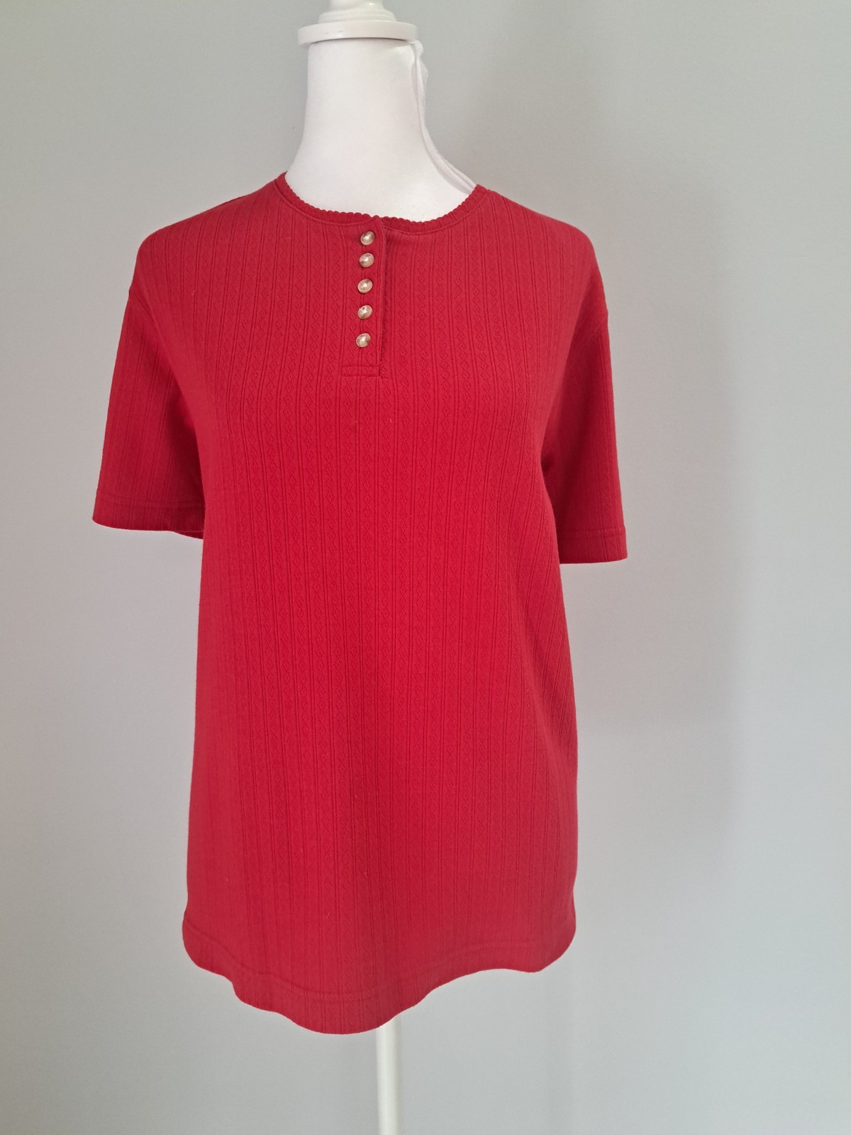 Classic Elements Sz L/12/14 Comfort 60% Cotton Raspberry Short Sle Crew Neck VTG