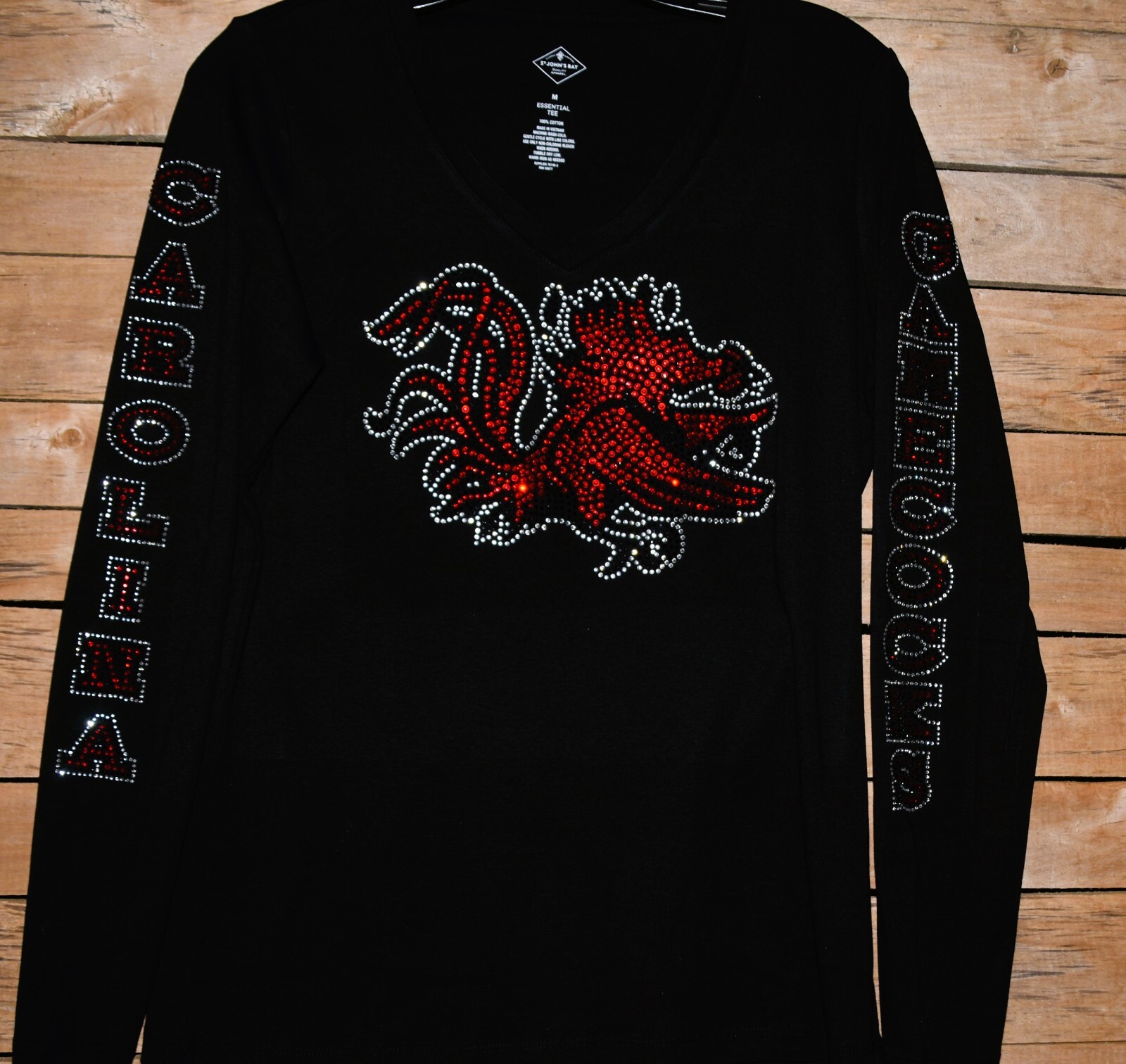 Gamecocks rhinestone bling shirt XS S M L XL XXL 1X 2X 3X4X5X Gamecocks sleeve