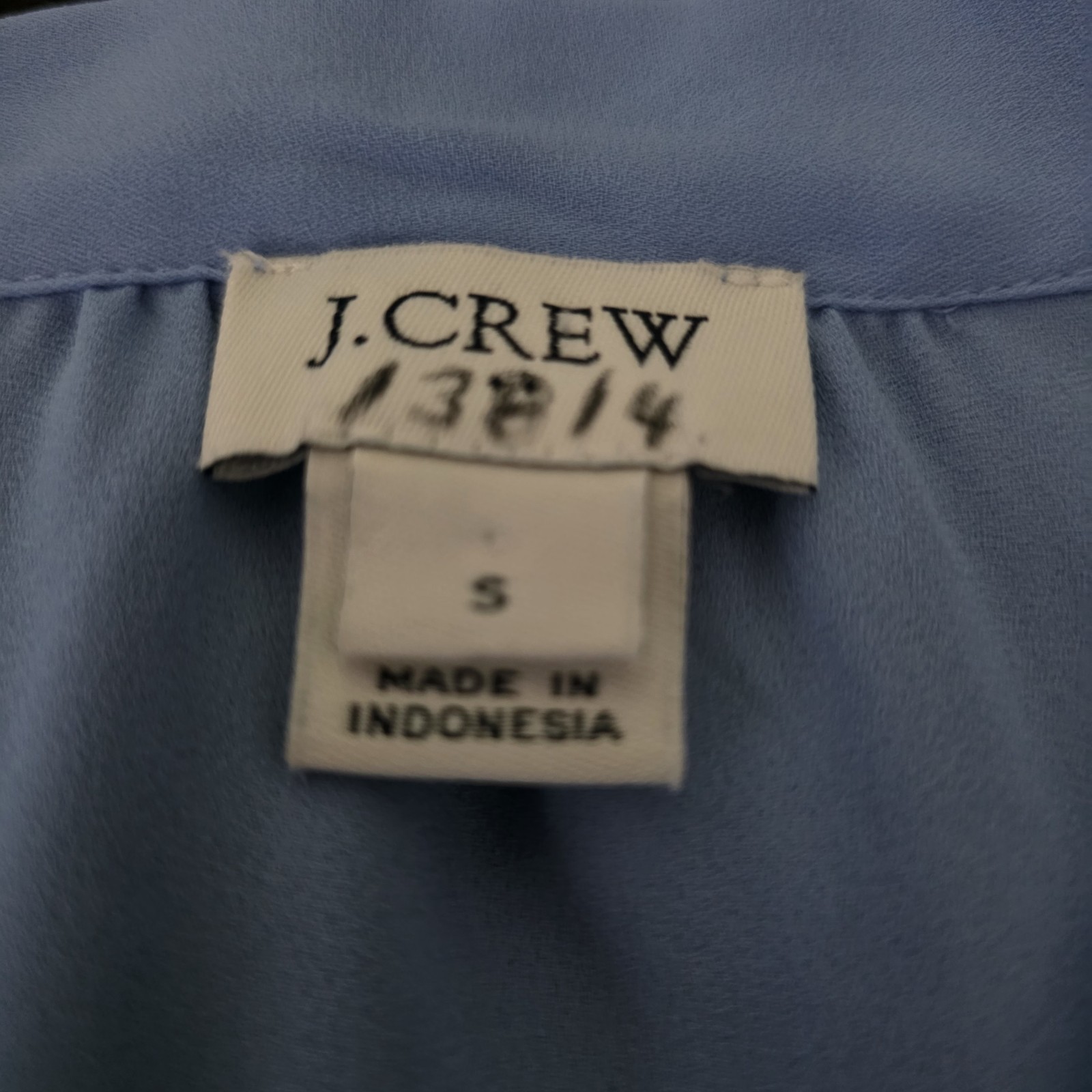 J.crew Womens Sleveless Bow tie Blouse Blue sz small