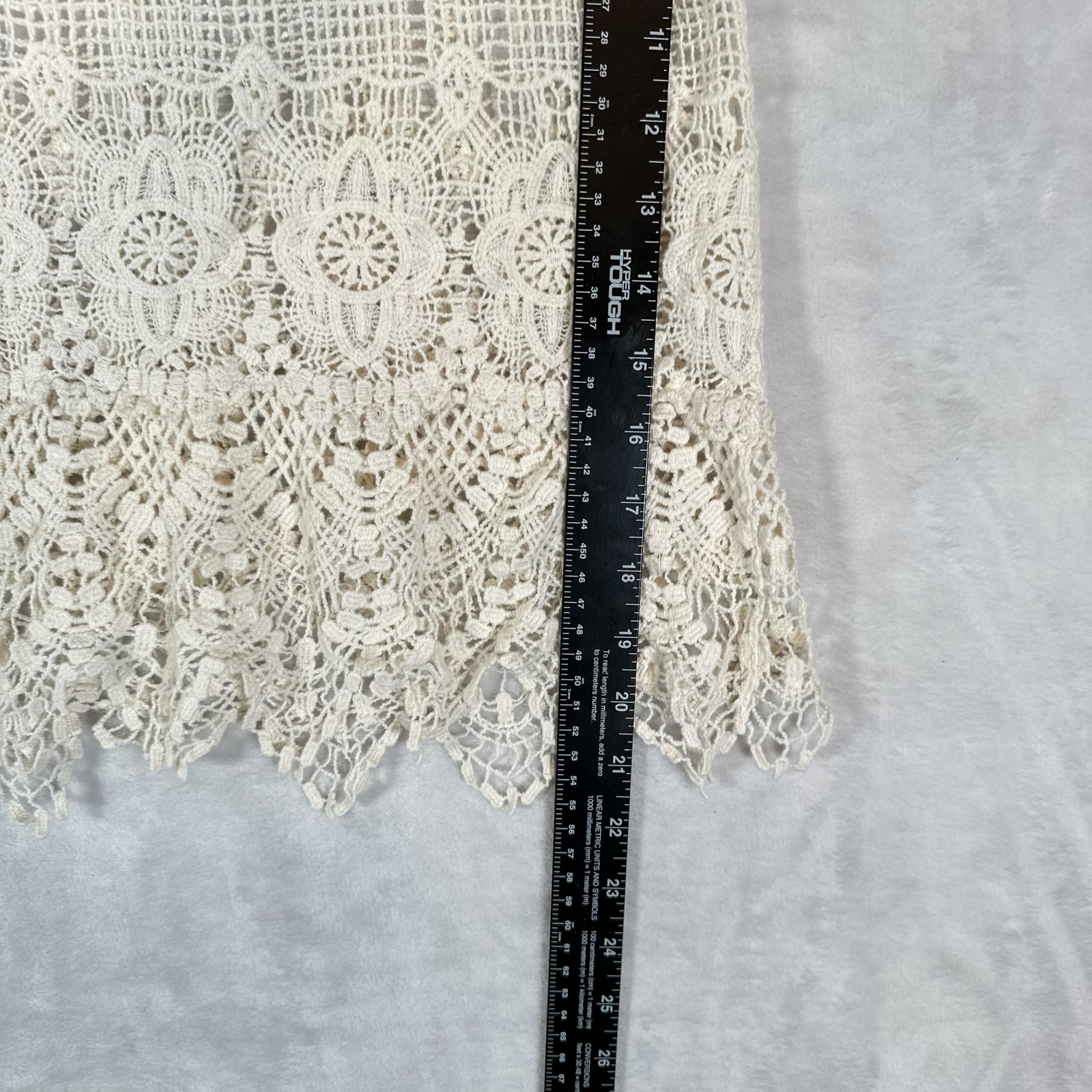 DELiA*s Tank Top Juniors S Cream Crochet Floral Scoop Neck Sheer Cropped