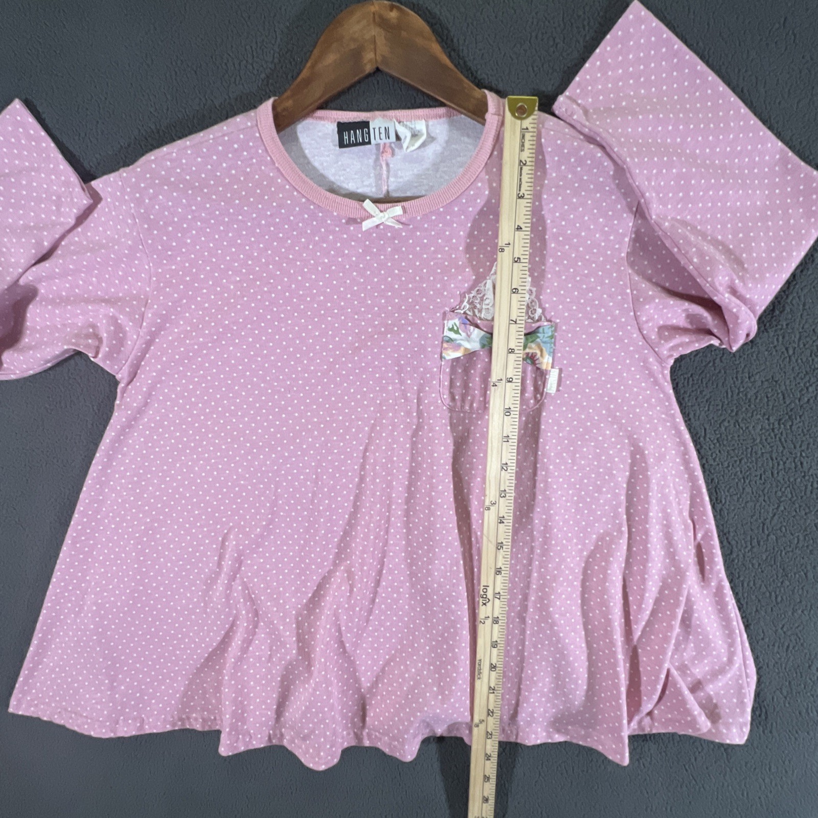 Vintage 90’s Hang Ten Women’s Size Medium Long Sleeve Pink Top Made in USA