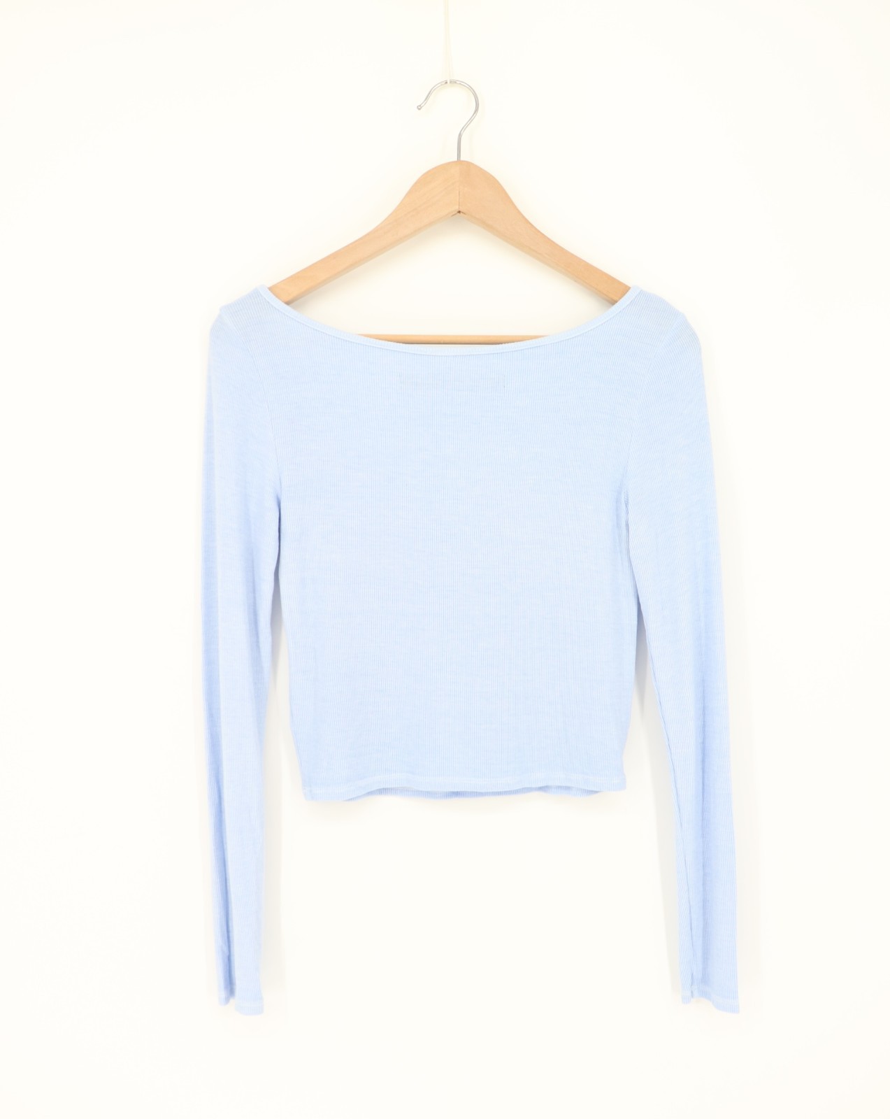 ENZA COSTA Silk Knit Ballet Top Blue M $145 E1 295
