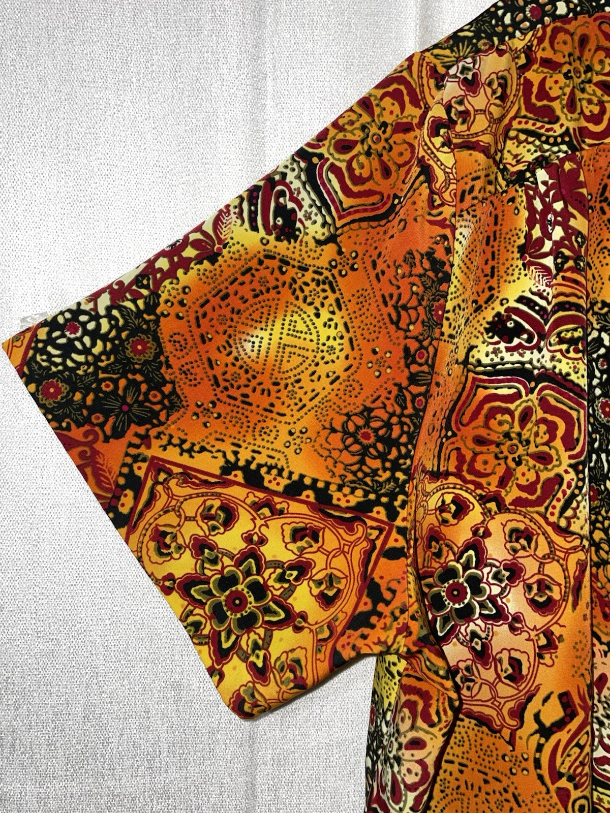 A Personal Touch Colorful Artsy Orange Multicolor Button Up Top Made In USA 3X
