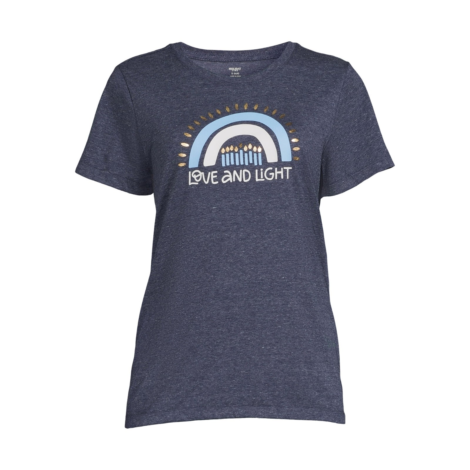 NWT Way To Celebrate Women’s S (4-6) Hanukkah Rainbow Menorah Graphic T-Shirt