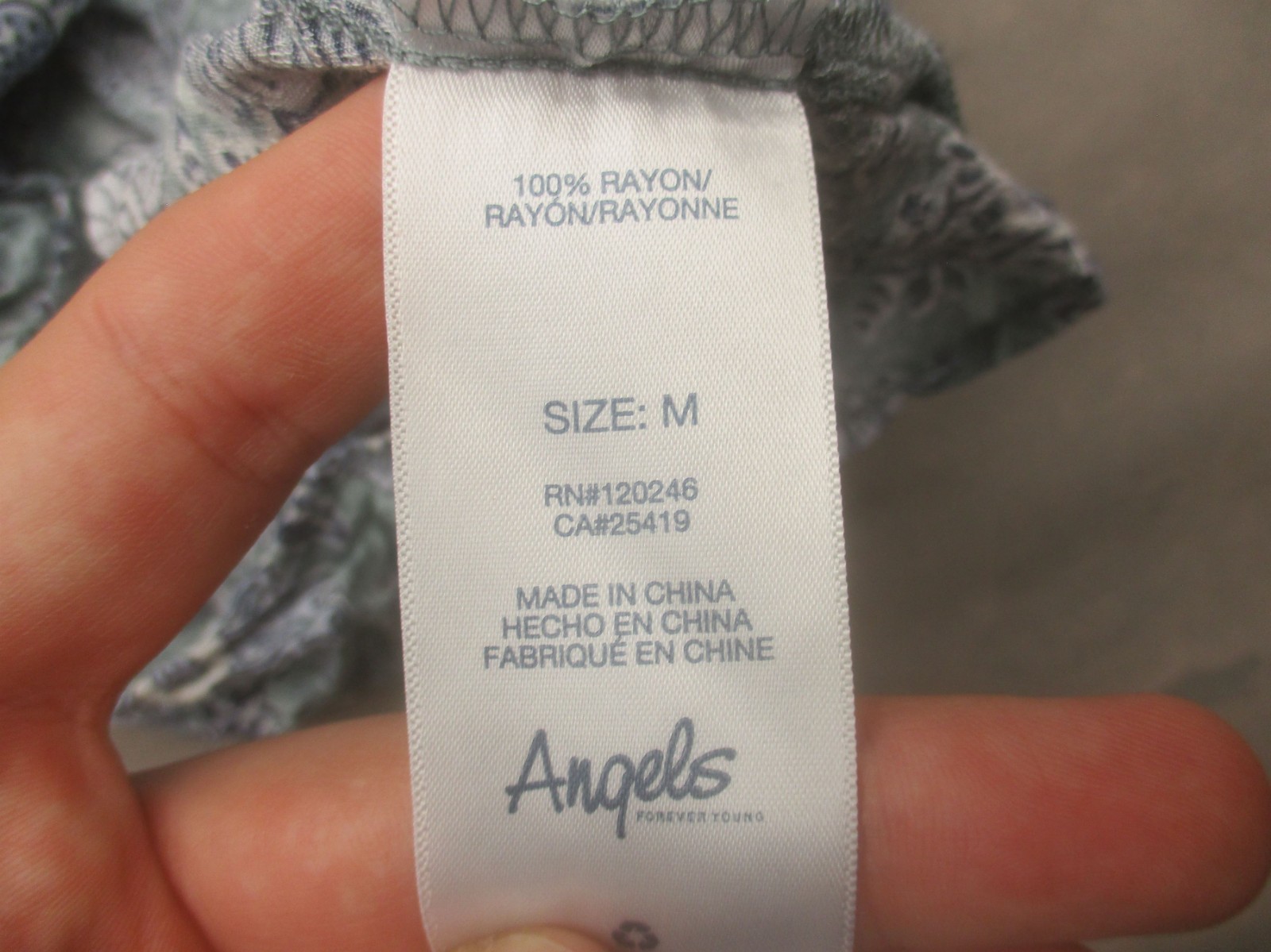 Angels Size M Womens Multicolor Square Neck Buttons Short Sleeve Casual Top 911