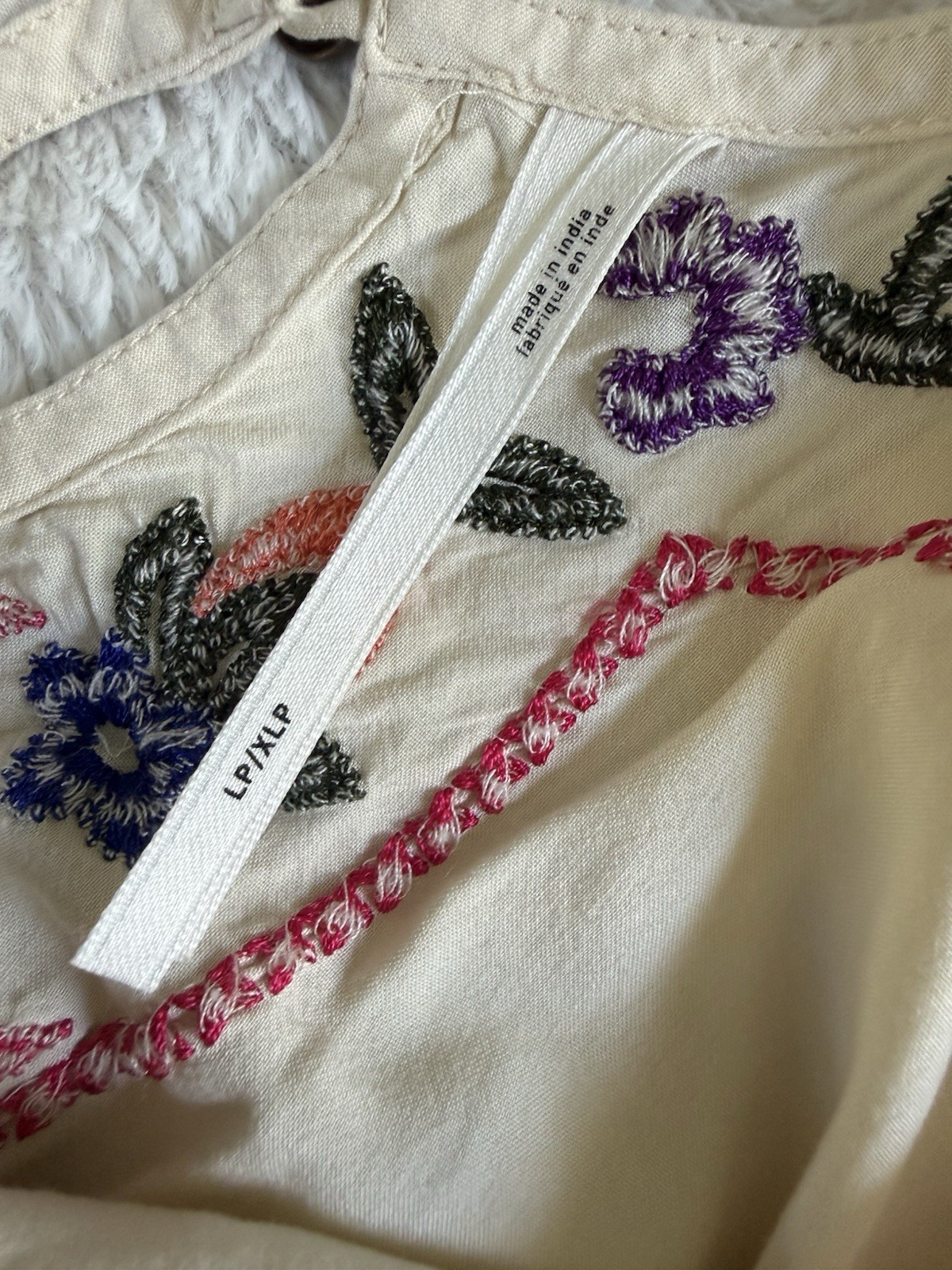 Anthropologie Ruffle Embroidered Cover Up Boho Beach Festival Sz Large/XL Petite