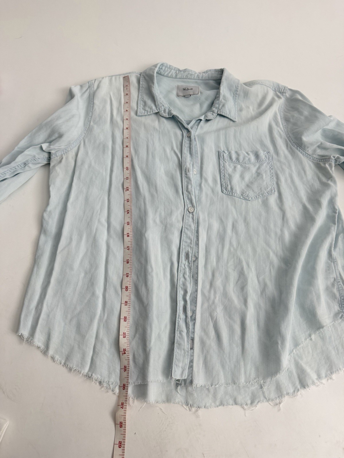 Rails Ingrid Raw-Light Vintage Chambray Button Front Top Sz XL Tencel Capsule