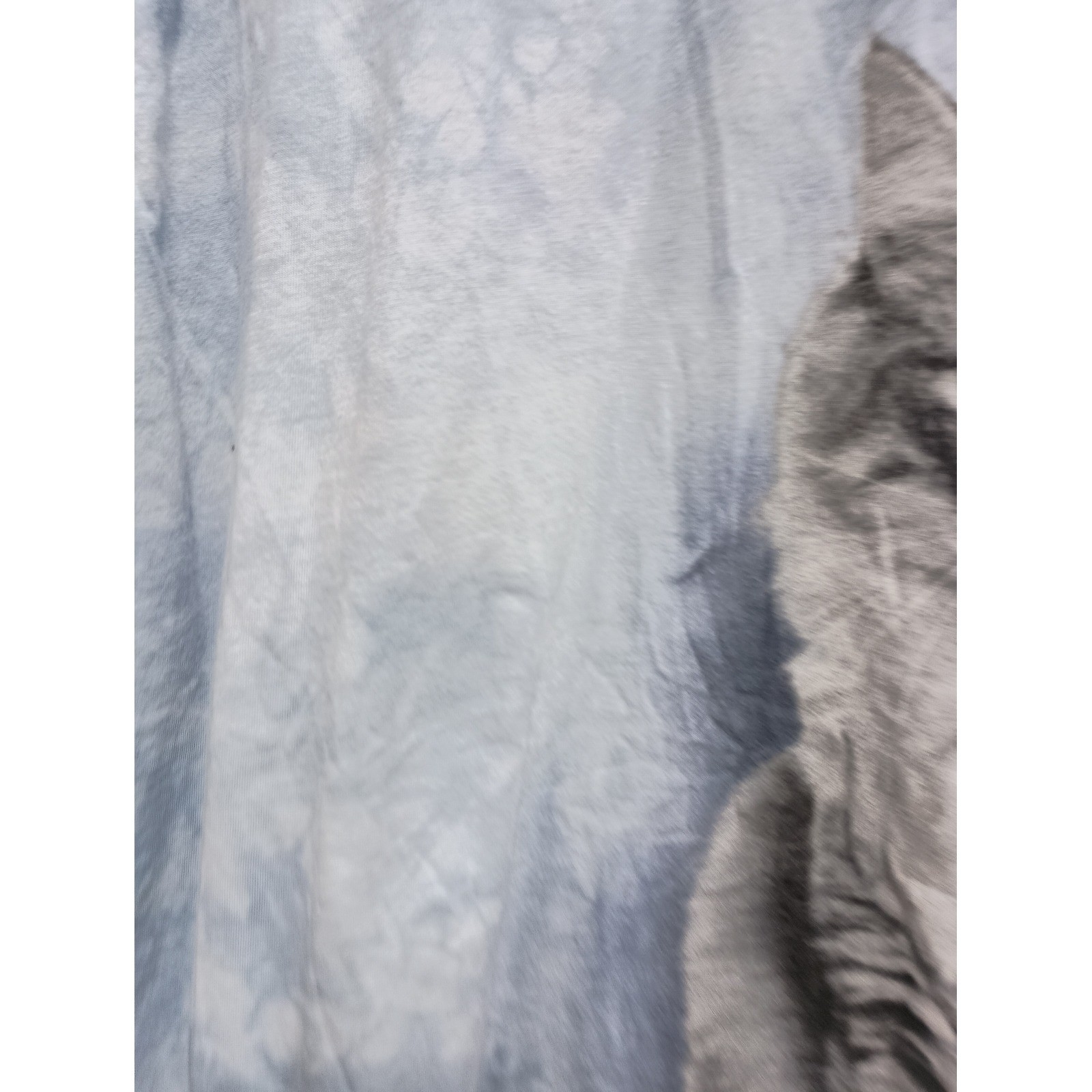The Mountain T-Shirt Womens 2XL Blue Tie Dye Fluffy Cat Graphic Tee Short Sleeve