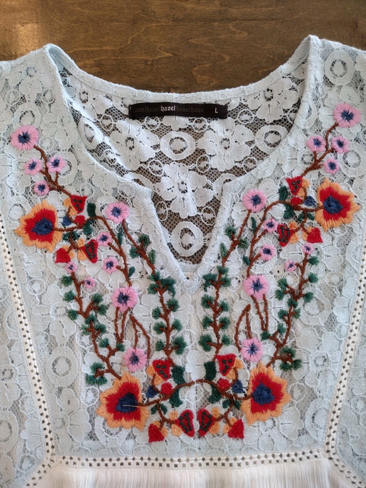 HAZEL By ANTHROPOLOGIE Women’s white embroidered lace flowy Blouse Tank Top – L
