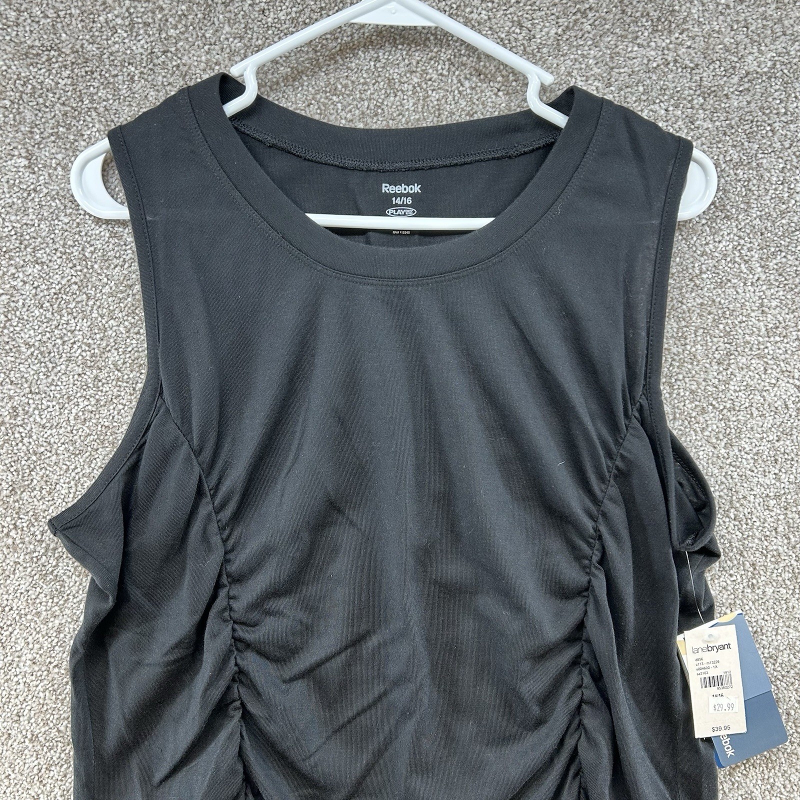NWT Reebok Women’s Active Top Size 14/16 Black Sleeveless Pullover Playdry