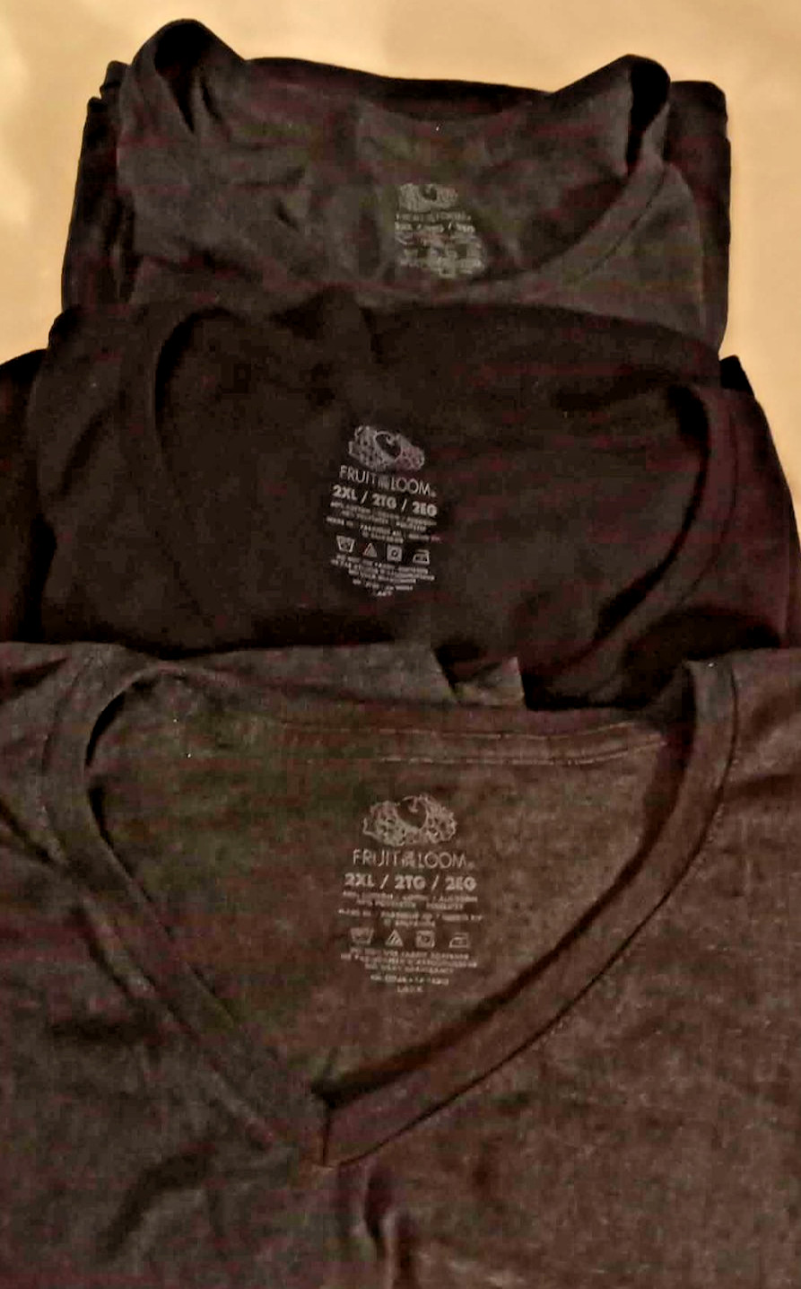 Fruit of the Loom Women’s Plus 2X Cotton Blend Charcoal Gray V-Neck T-Shirt