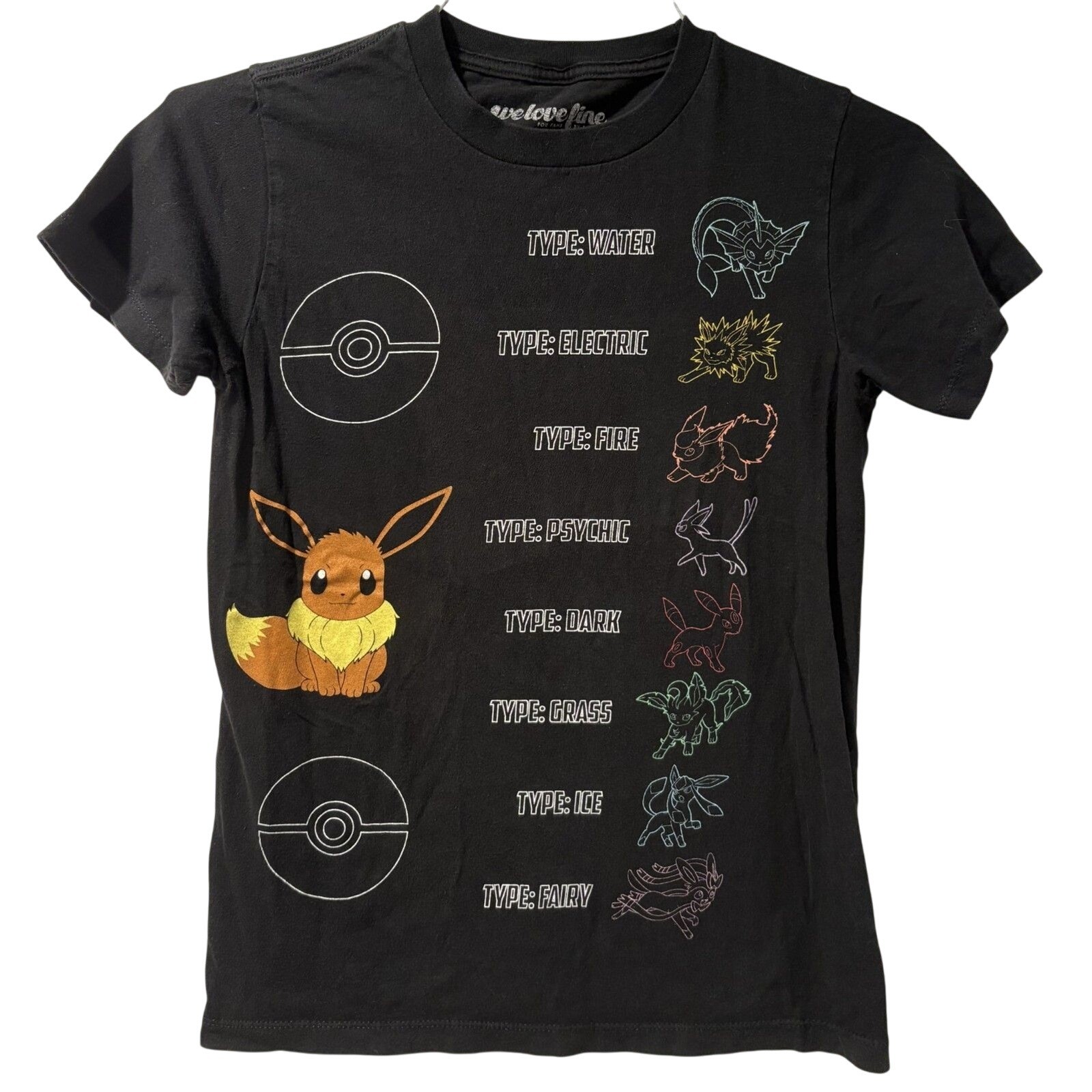 Pokemon Eevee Evolutions Shirt Size Womens XS Welovefine Brand