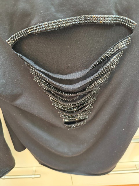 Vintage Havana girl Black Embellished Back Long Sleeve Top Size Large