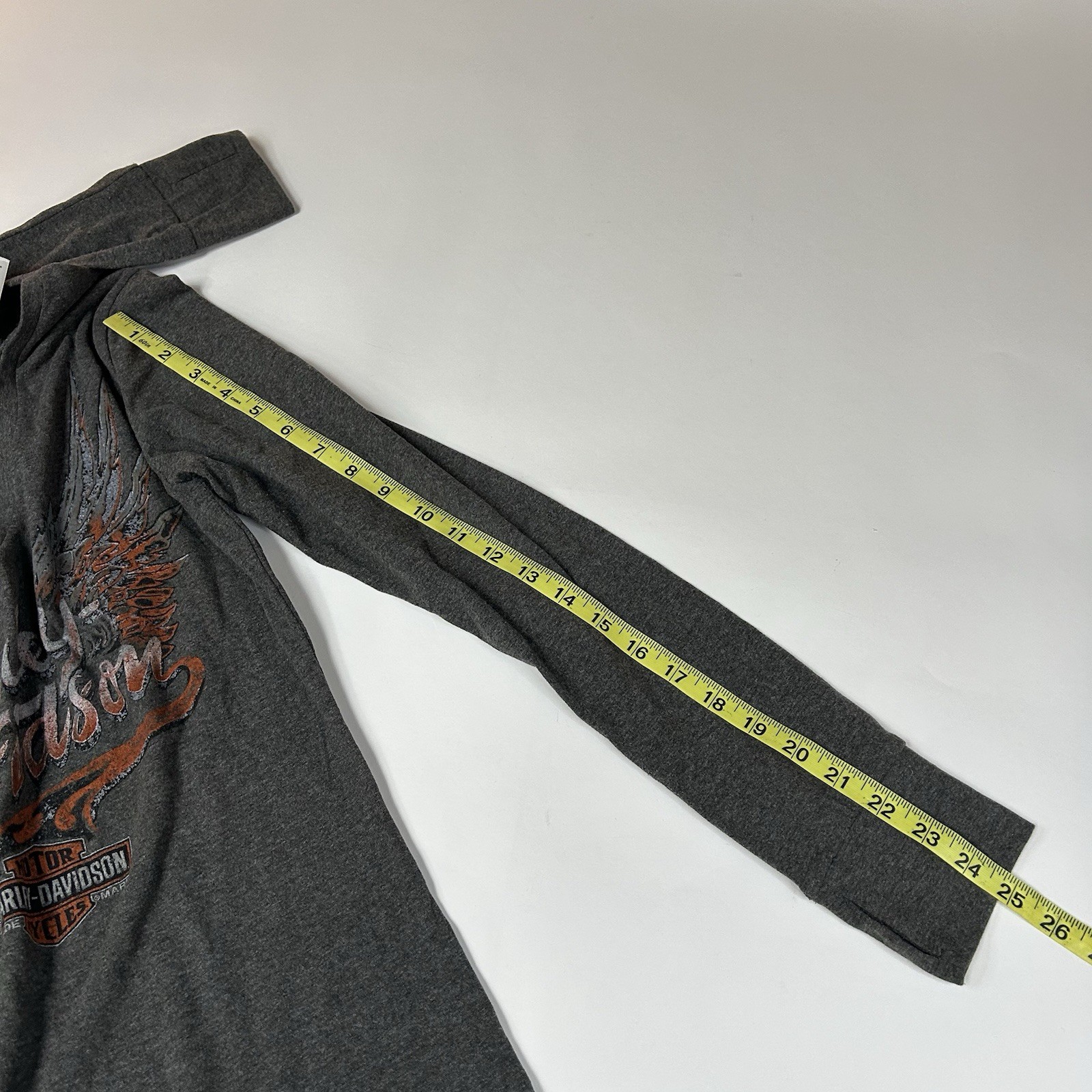 Harley Davidson Women’s Size Medium Long Sleeve Shirt Top Gray Mankato MN #4218