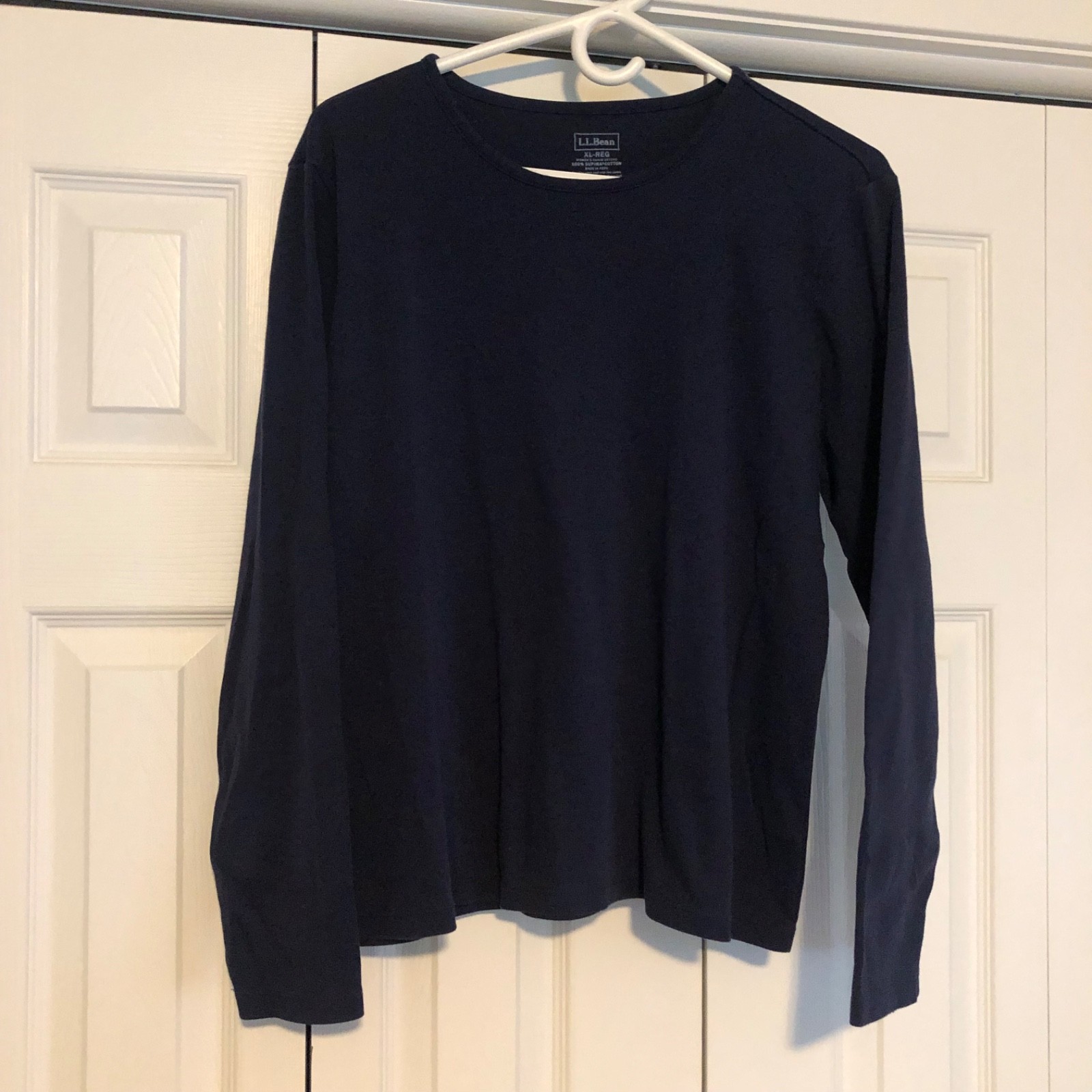 L.L. Bean Long Sleeve Tee Supima Cotton Blue Women’s XL Minimalist Layering