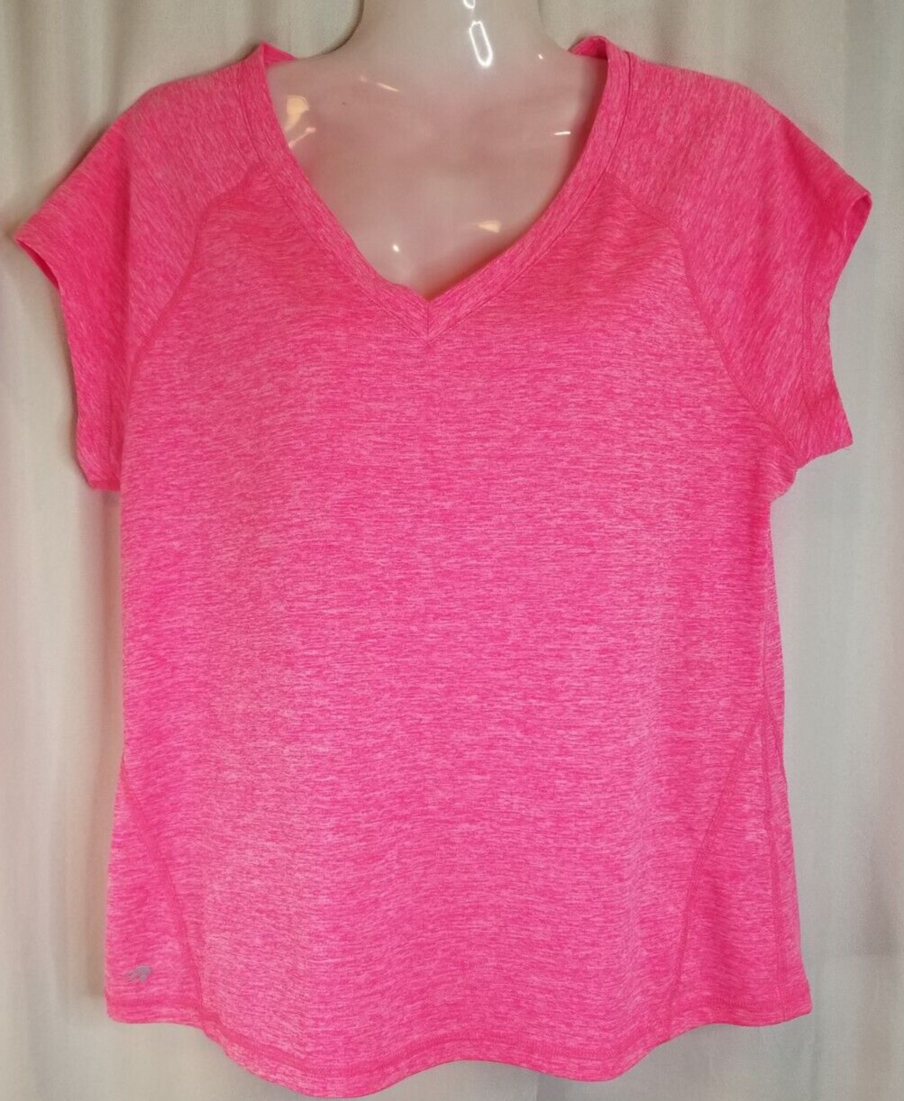 Ideology Women’s Activewear Top Hot Pink Short Sleeve Yoga Gym Casual Size Large
