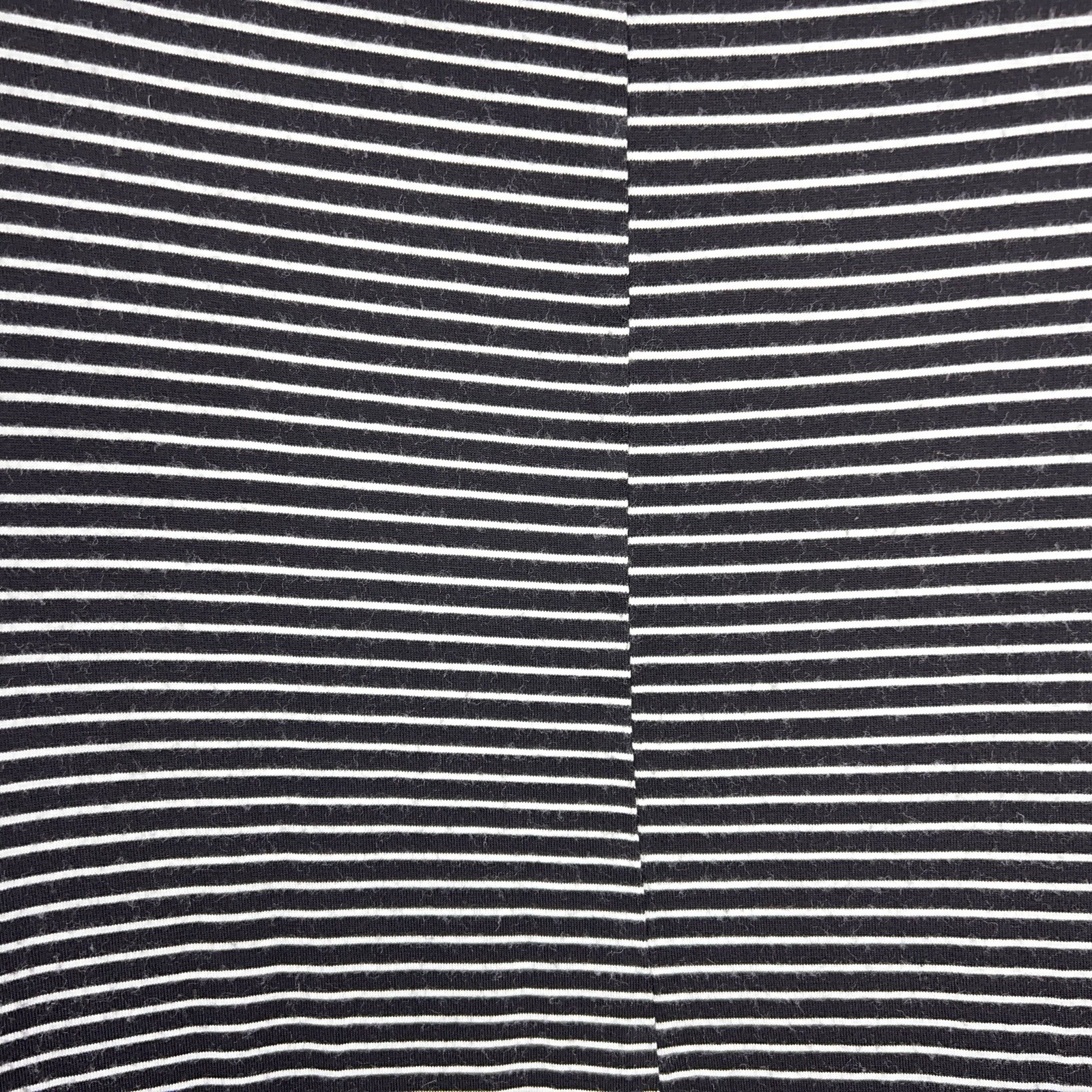 1x Isela Black White Striped Top Pom Pom Accent Goth Preppy Stretch Casual