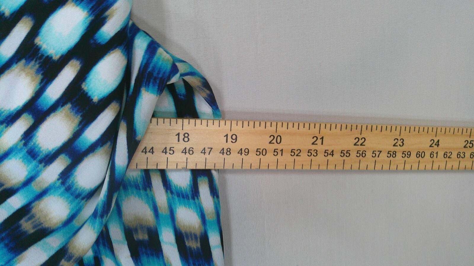 Chaus New York Blue Geometric Print Blouse Medium