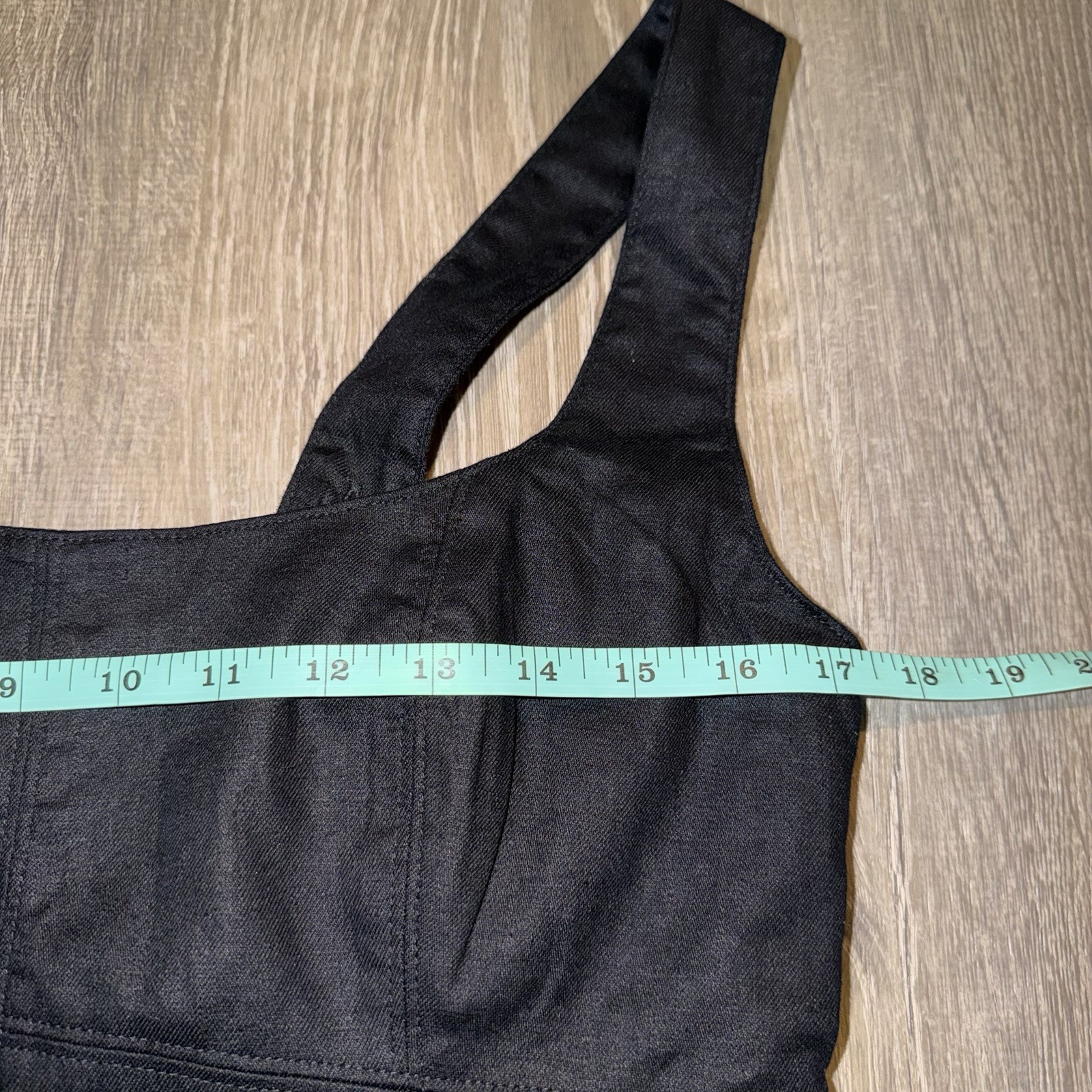 Banana Republic Factory Black Square-Neck linen blend Tank crop Top 6 NWT