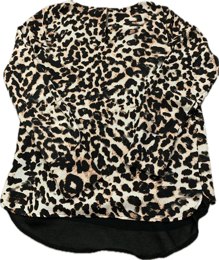 The Limited Leopard Print Sheer Layered Long Sleeve Blouse Top Boho Y2K S NWOT