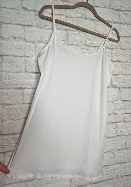 XL/1X/2X/3X New Cotton Fresh White Stretchy Knit Long Tank Top Extender Tee