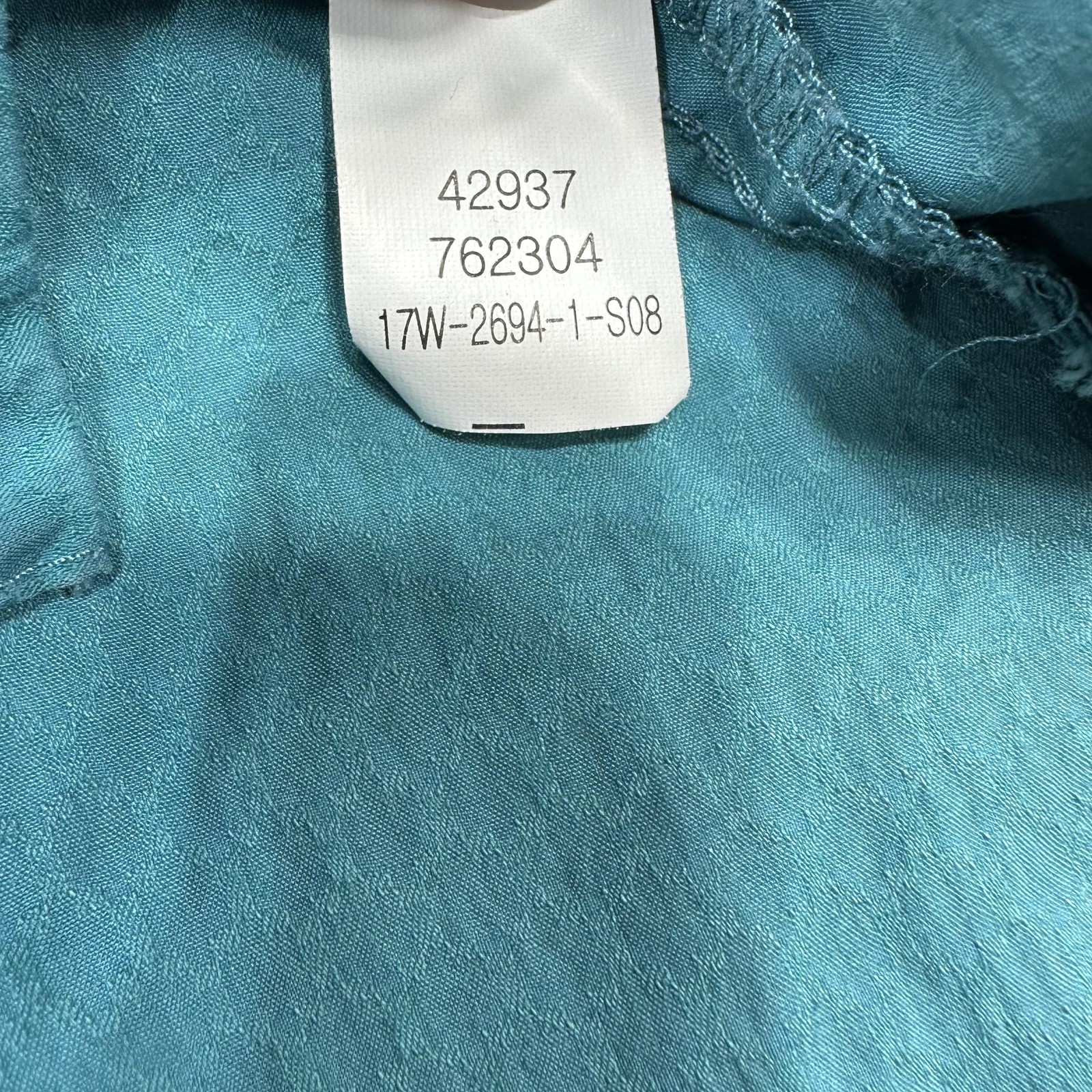 REI Shirt Womens Large Blue Green Long Sleeve Snap Front Hiking Outdoor UPF 30