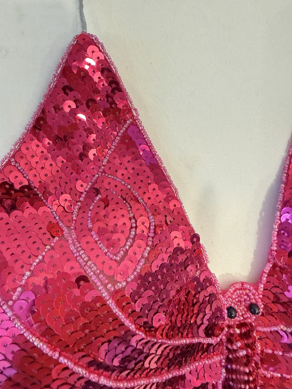 Butterfly Sequin Tank Top Fuchsia Adjustable, Open Back. Fairy Women’s Top