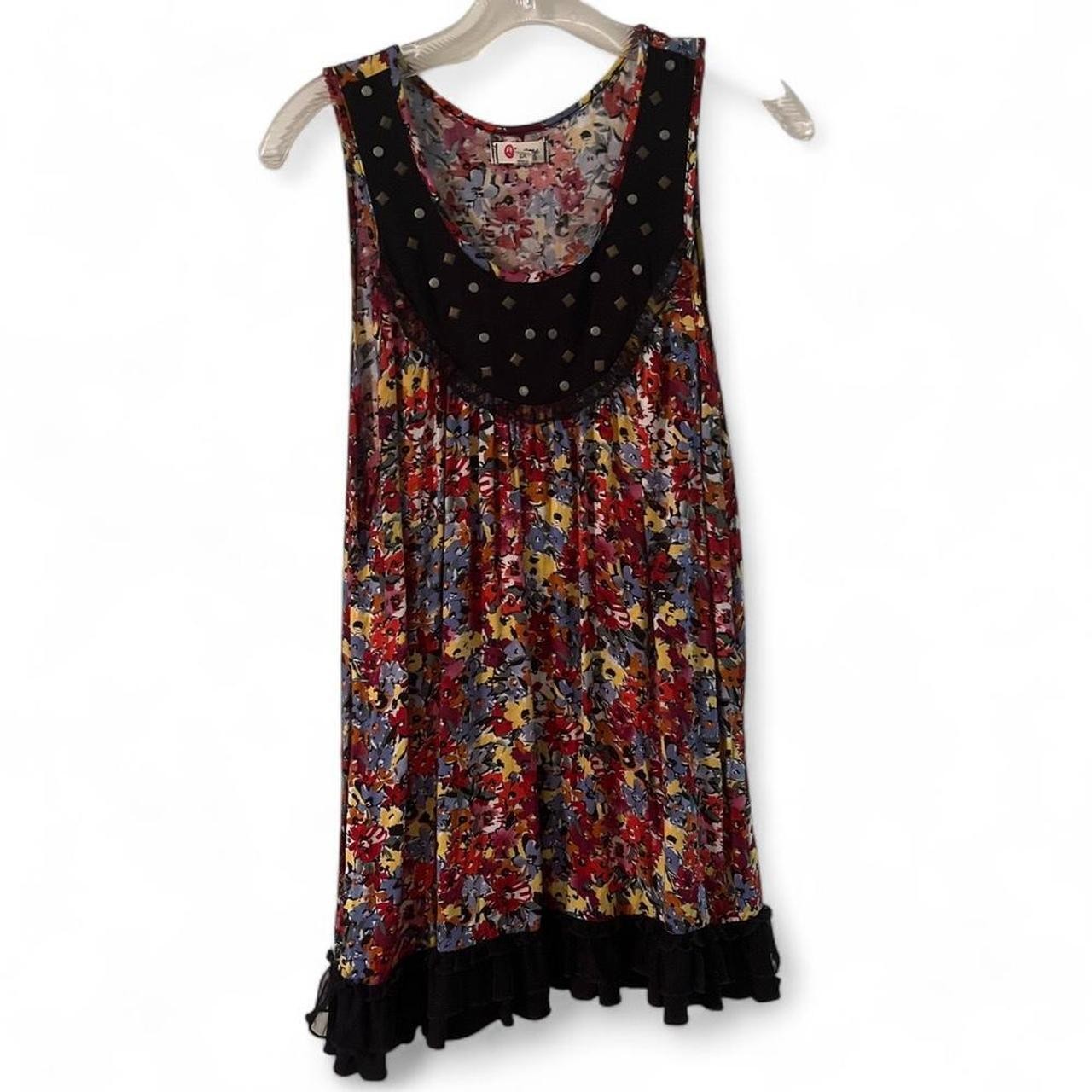 Size XL Vintage Y2K Olsenboye Floral Studded Lace Tunic Top