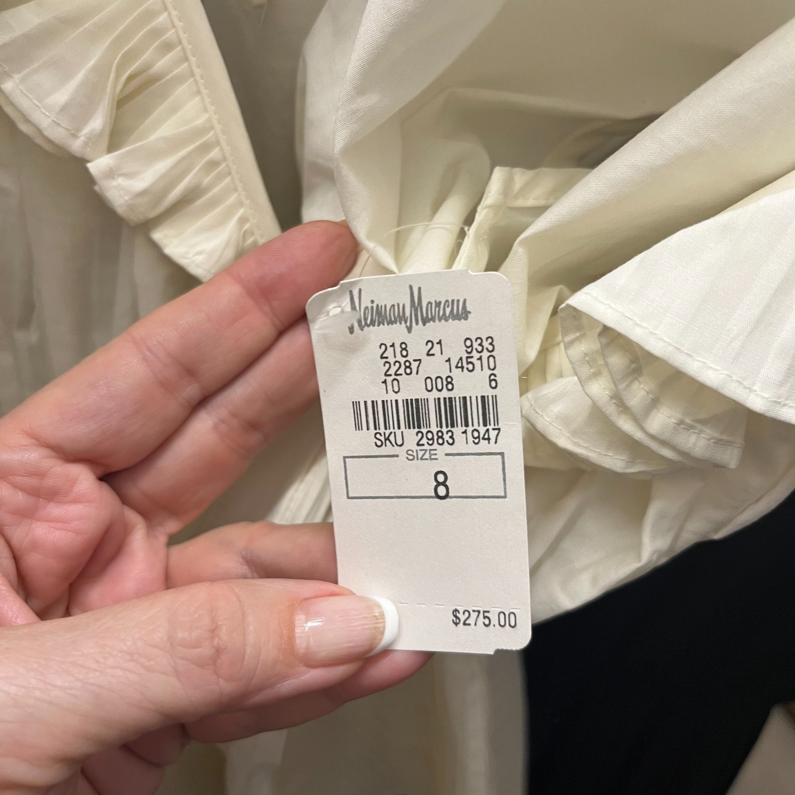 Catherine Malandrino Top Ivory Tone NWT $275.00 100% Cotton Size 8 Fits 6