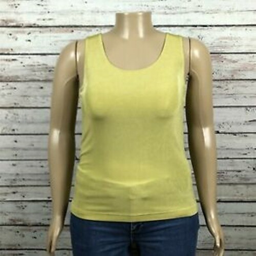 NEW Lands End 2X2 RIBBED TANK TOP SHIRT Plus Tank Top CHARTREUSE 3X 24W 26W