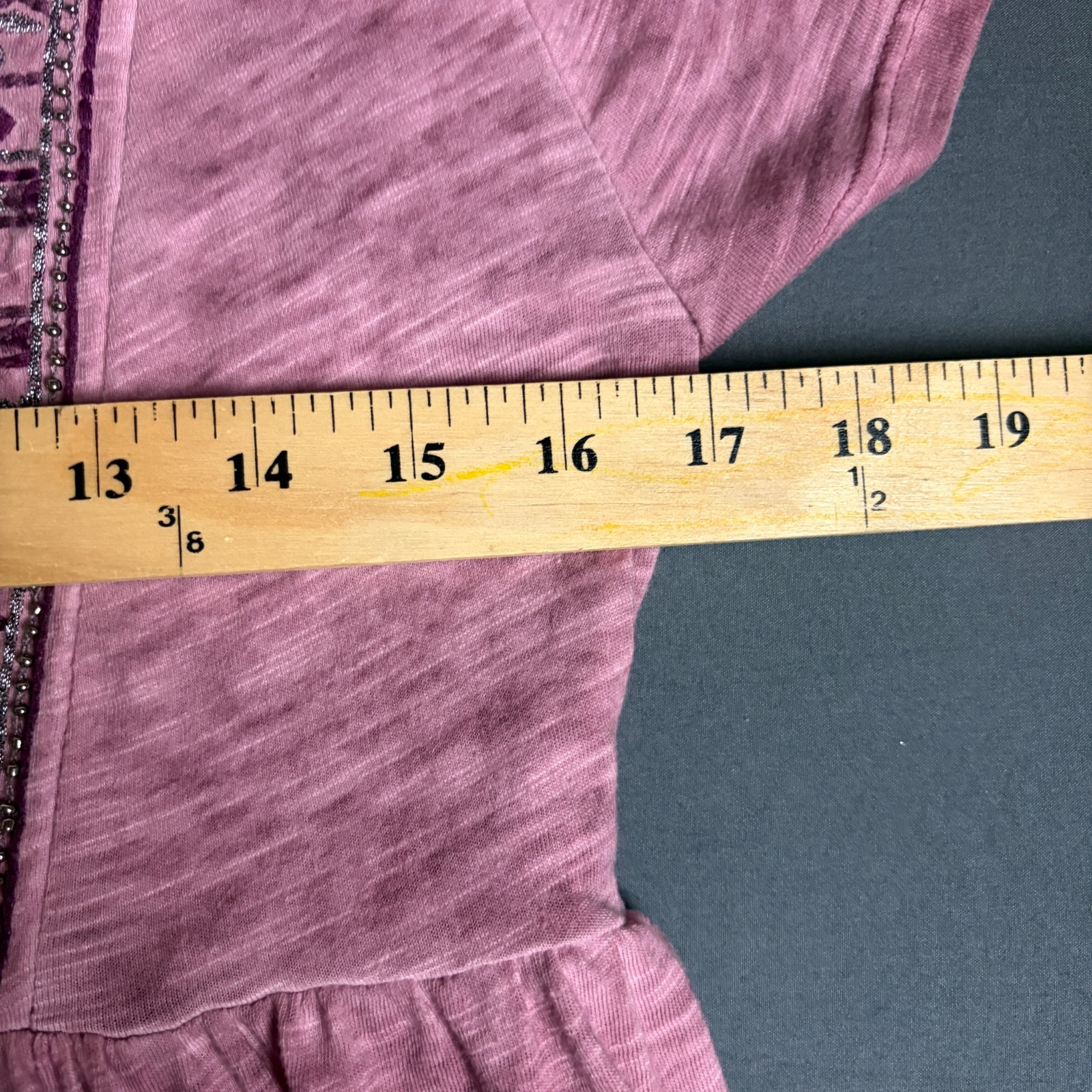 Knox Rose Size Xs Baby Doll Top Pink Embroidered Short Sleeve Blouse Boho Flowy