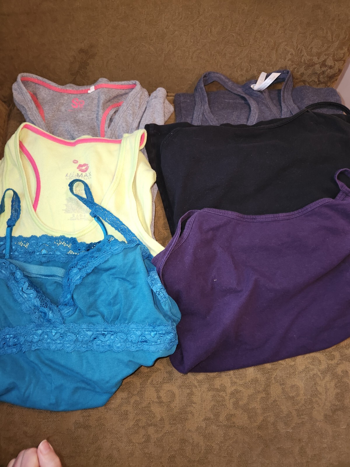 MISC Lot 6 VTG Vanity Bra Tank Tops lace spaghetti Women’s approximately M