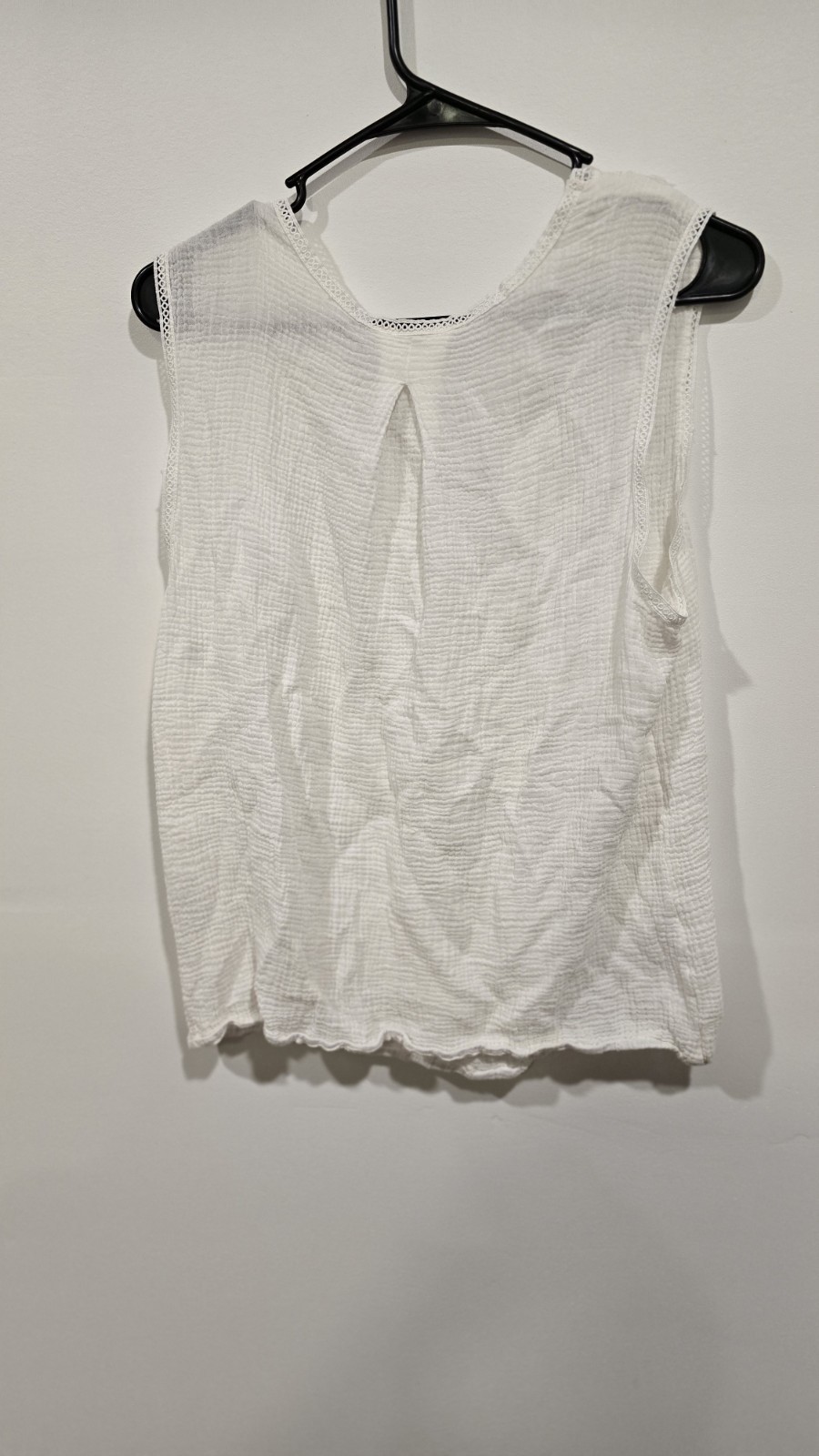 SOPHIE MAX WHITE COTTON LACE BLOUSE Tanktop SIZE XL
