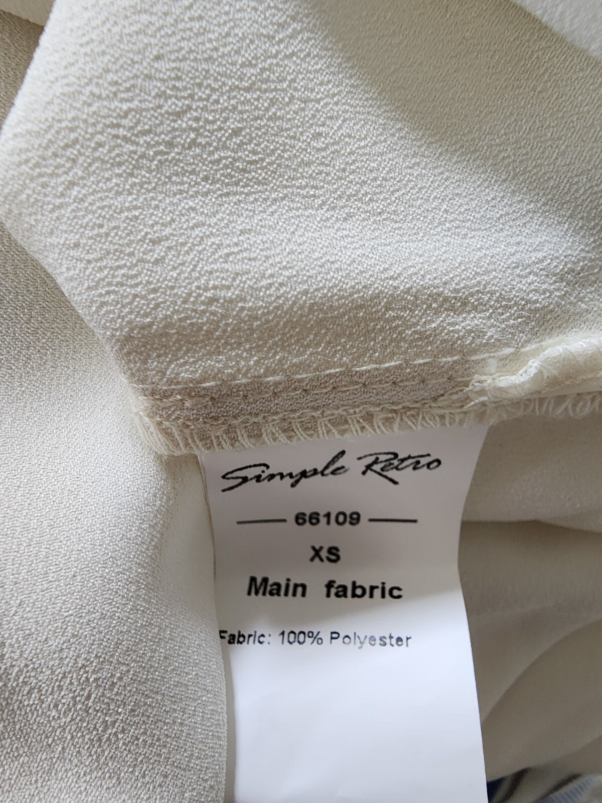 Simple Retro Pearl Button Blouse in Ivory Size XS