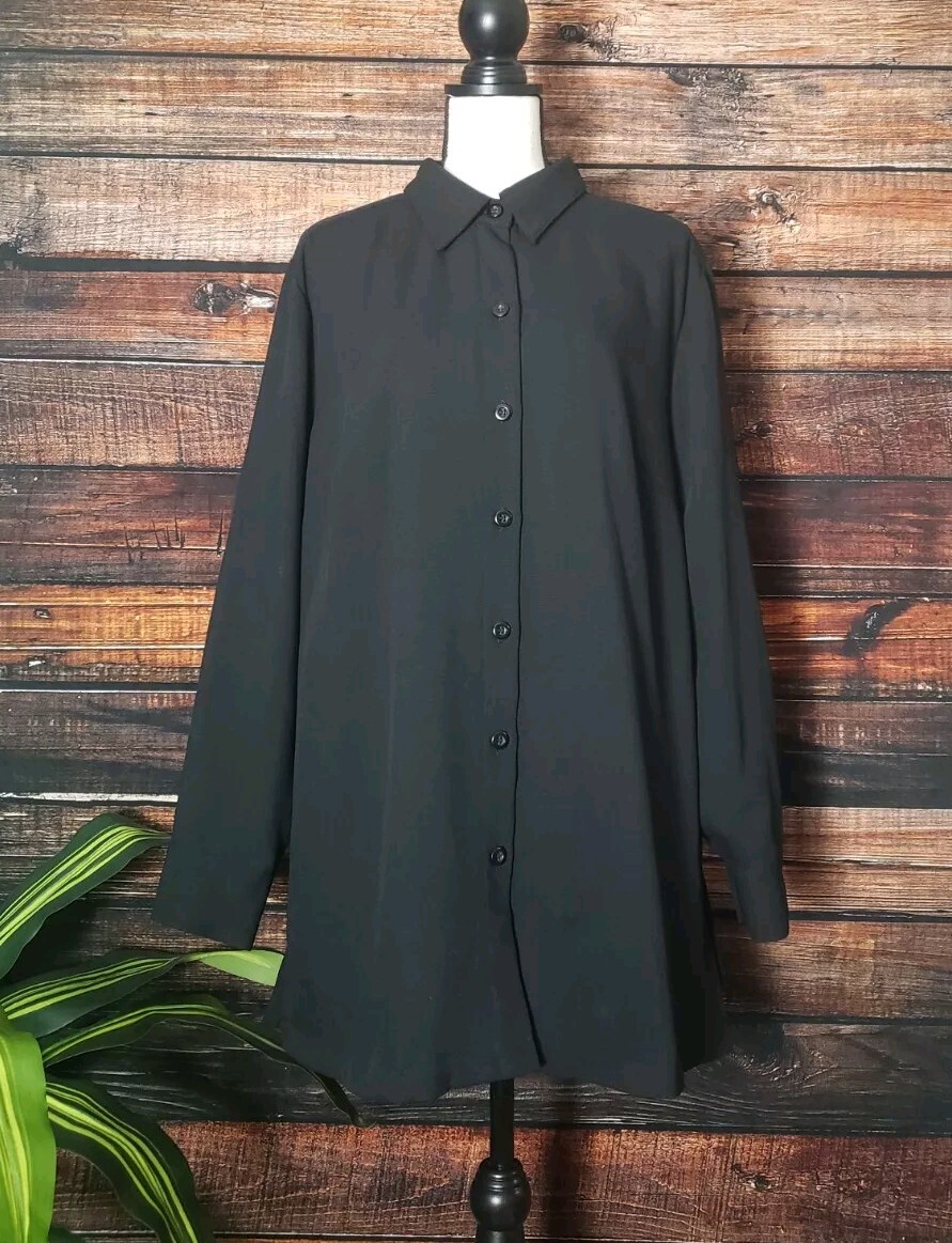 Liz Claiborne Villager Woman Blouse Plus 2X Lined Shirt Jacket Vintage VTG