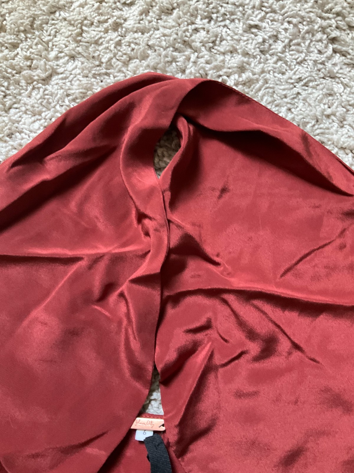 JOHANNA ORTIZ IN A MIST SILK CROP TOP SIZE 6 RUST