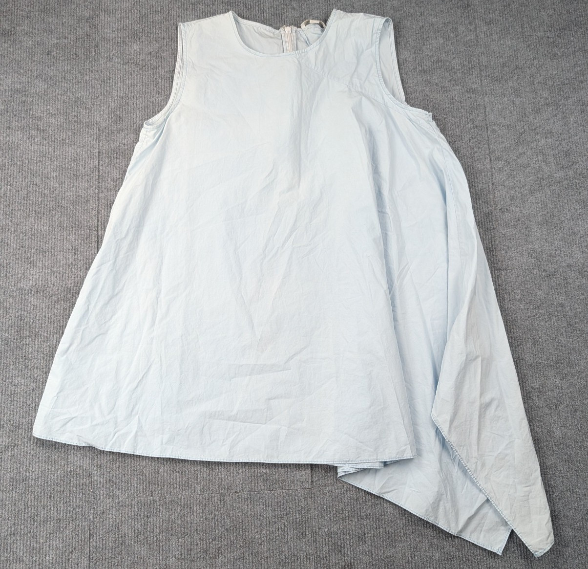COS Asymmetric Tunic Top Womens 4 Blue Cotton Poplin Lagenlook Quiet Luxury